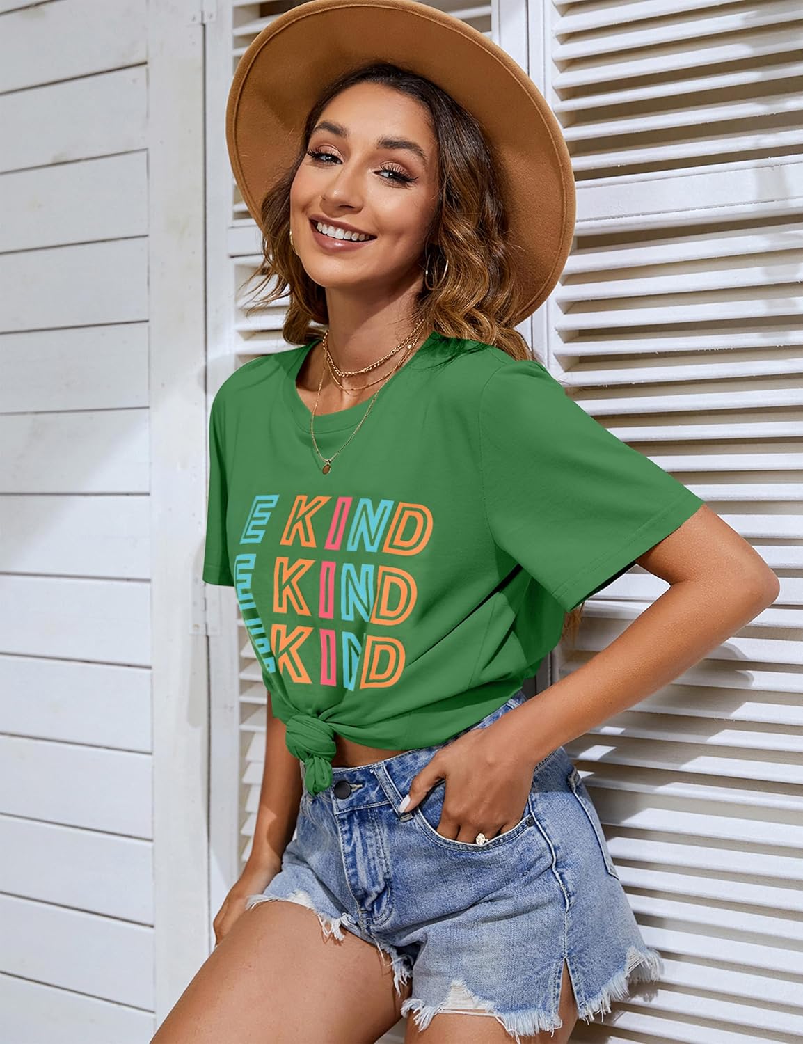 Womens Be Kind Shirt Short Sleeve Graphic Tees