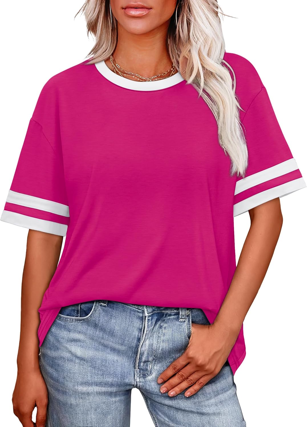 Womens T Shirts Loose Fit Short Sleeve Tees