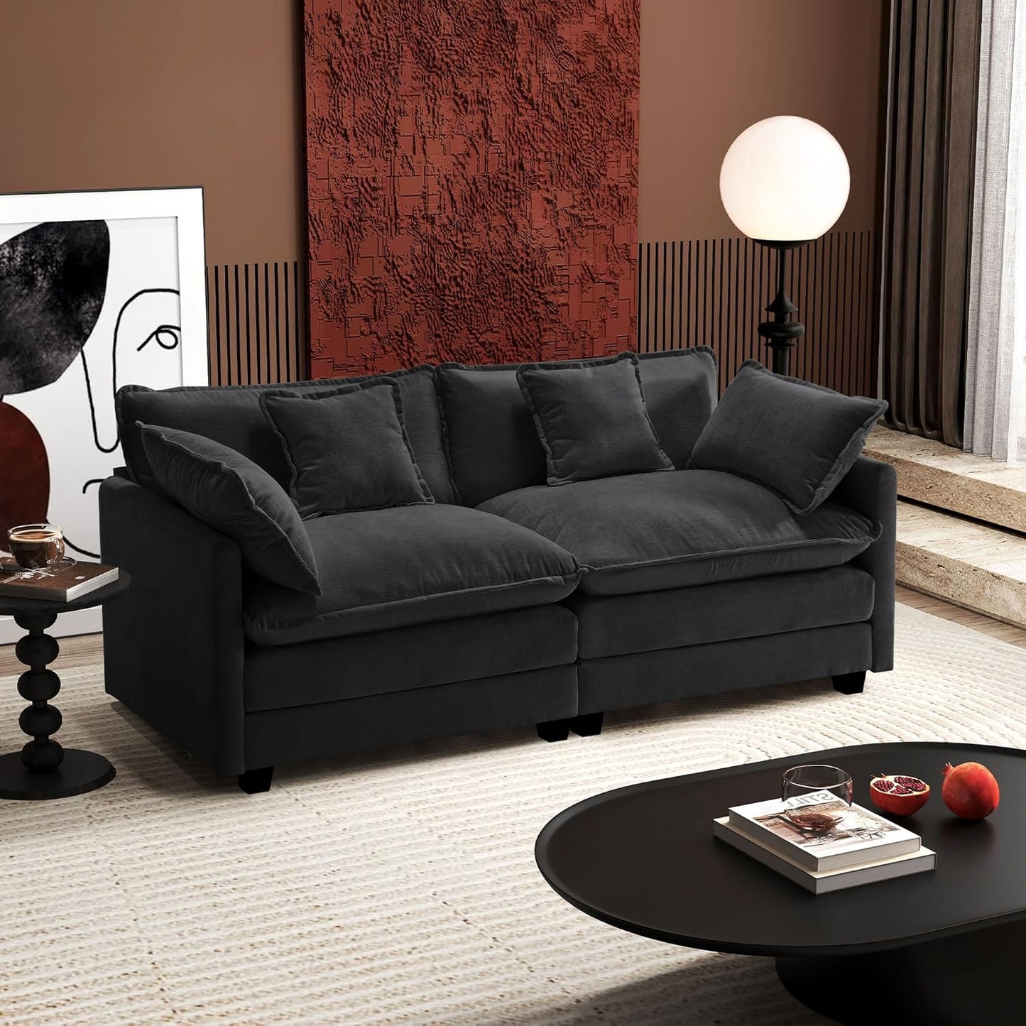 146" U-Shaped Modern Sofa Modular Sectional Cloud Couch