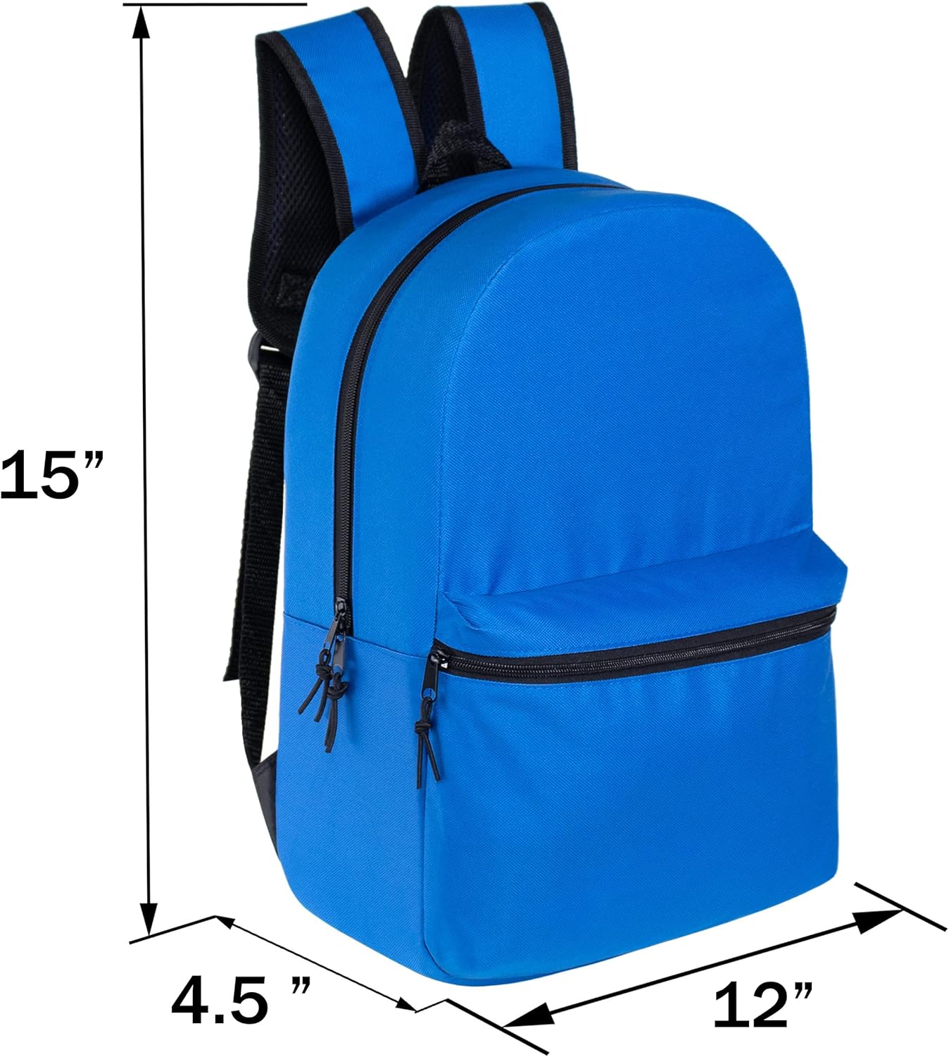 24 Pack 15 Inch Kids Backpacks in Bulk 12 Assorted Colors
