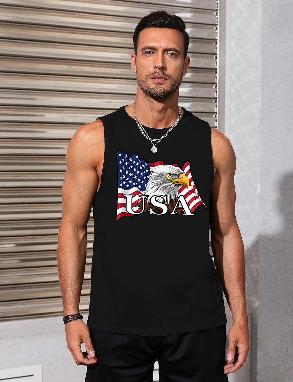 Mens Tank Tops Beach Summer Sleeveless Shirts Graphic Palm Tree Vacation