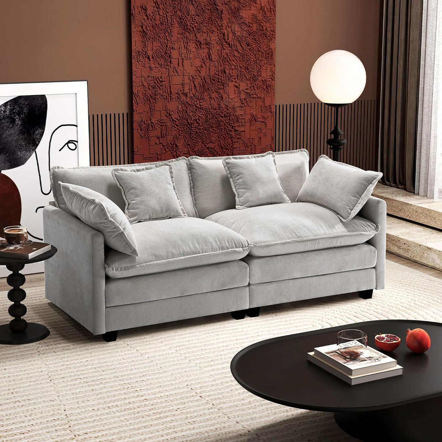 146" U-Shaped Modern Sofa Modular Sectional Cloud Couch