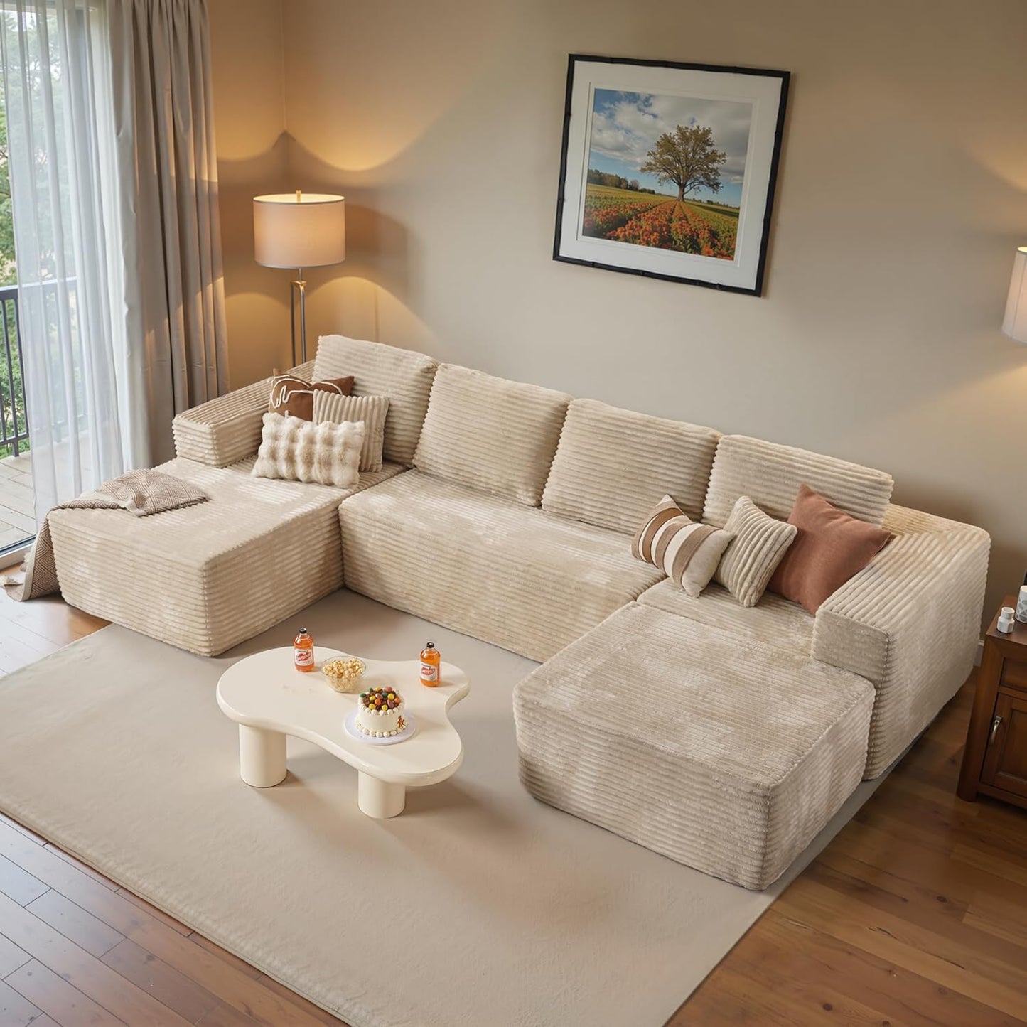 104" Cloud Sectional Couch with L-Shape Chaise