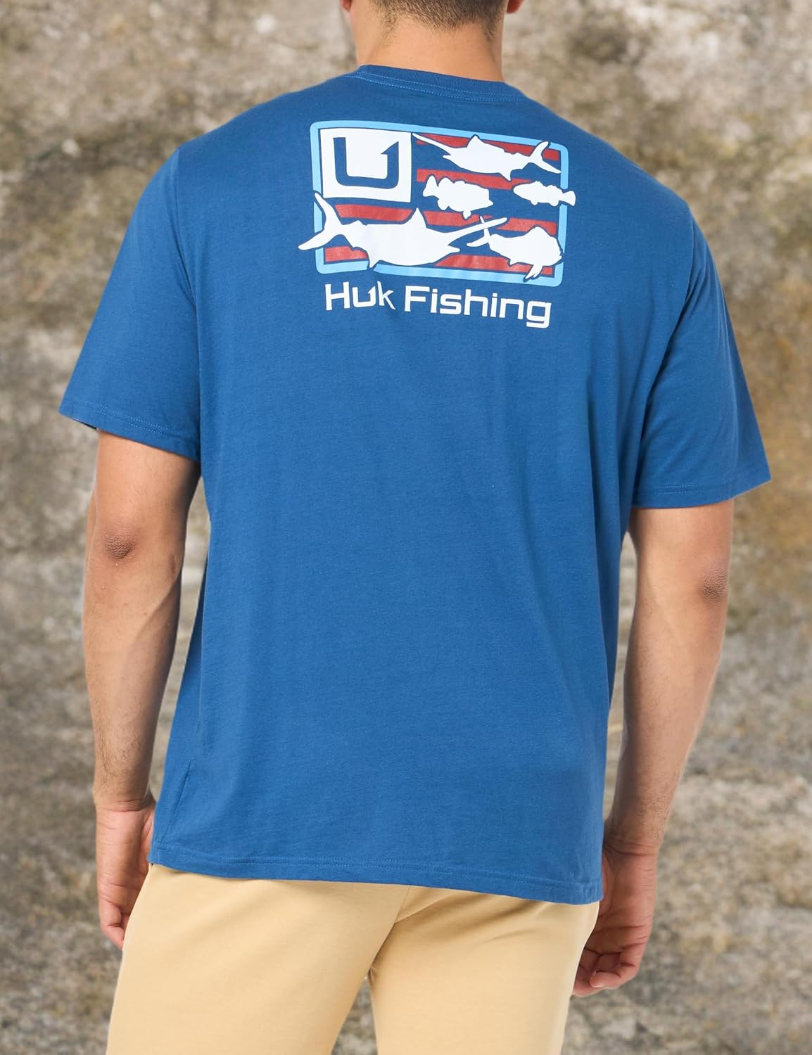 Men Fishing Graphic Tee Performance Short Sleeve Quick-Dry