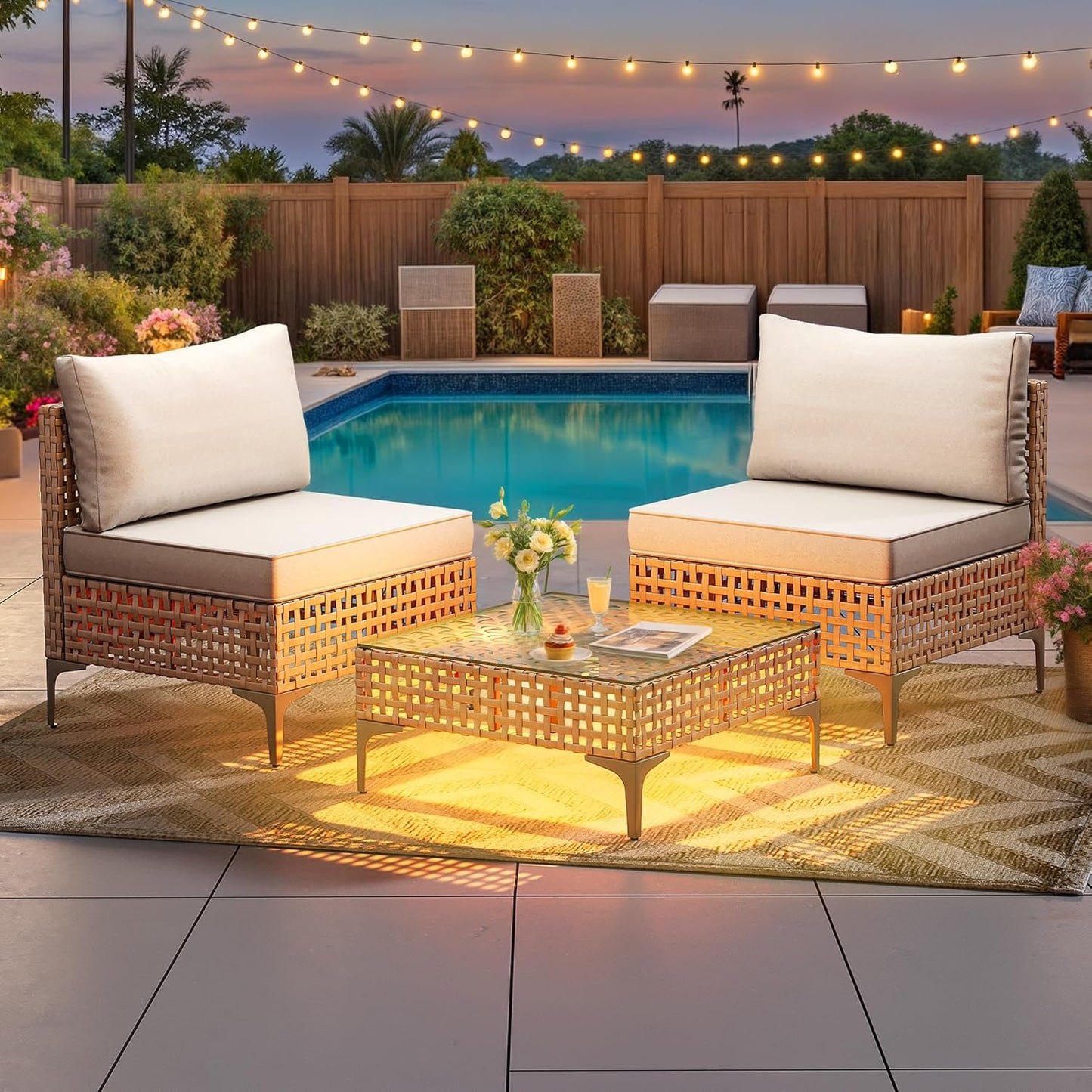 YITAHOME 5 Pieces Outdoor Patio Dining Table Chair Set