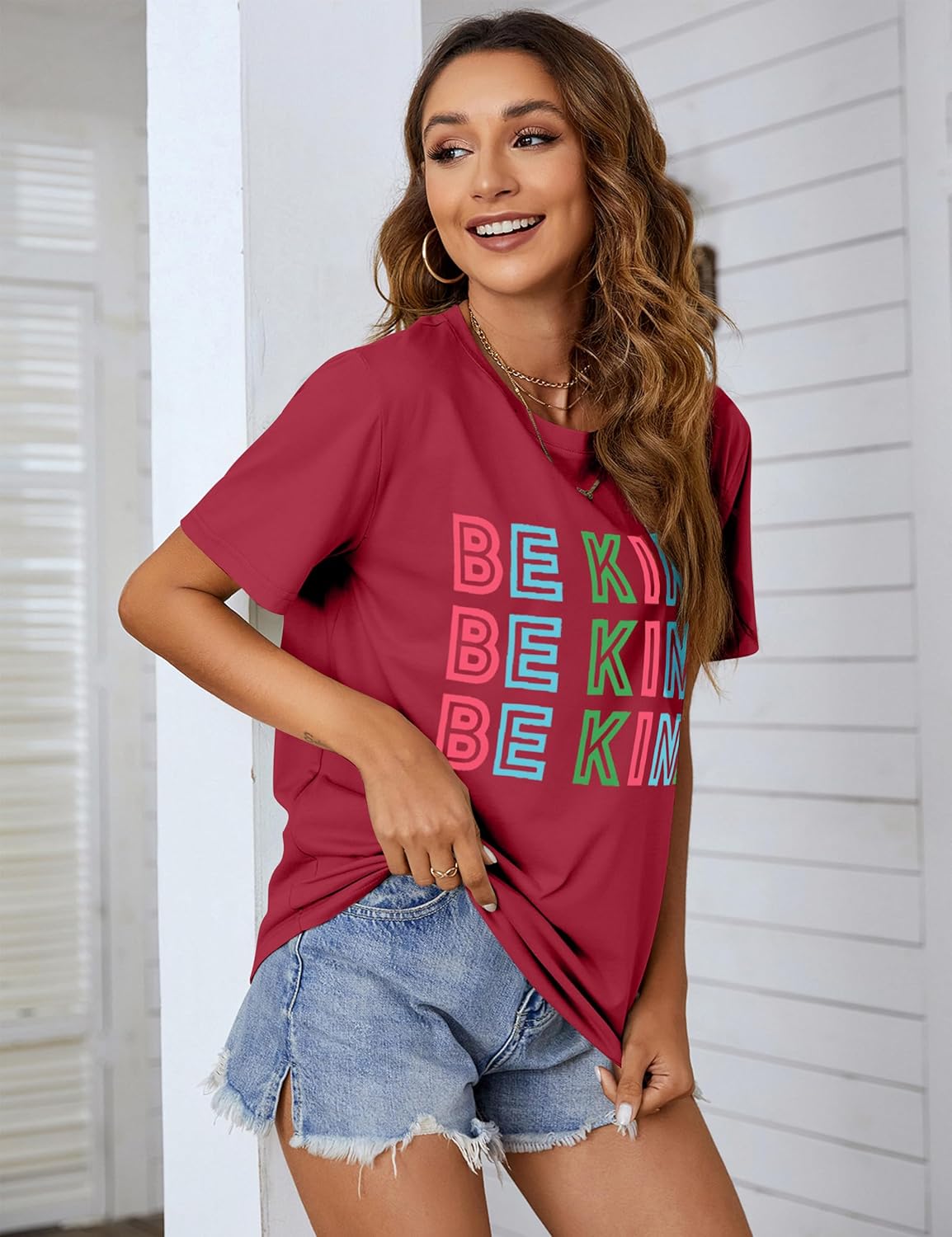 Womens Be Kind Shirt Short Sleeve Graphic Tees