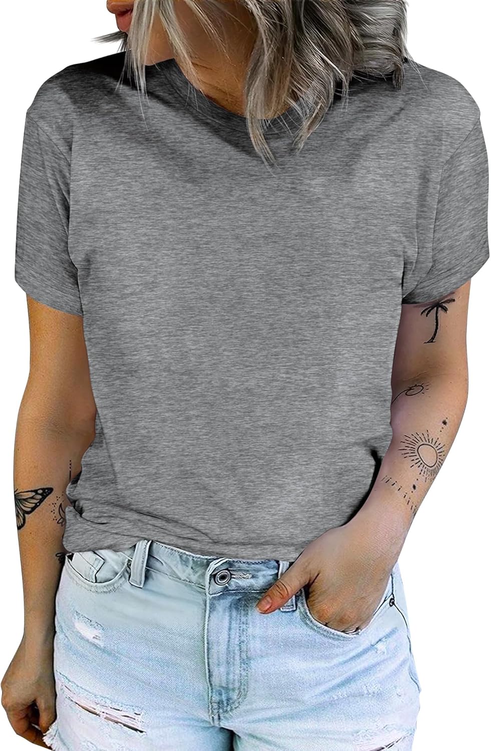 Women's T Shirts Crewneck Short Sleeve Shirt