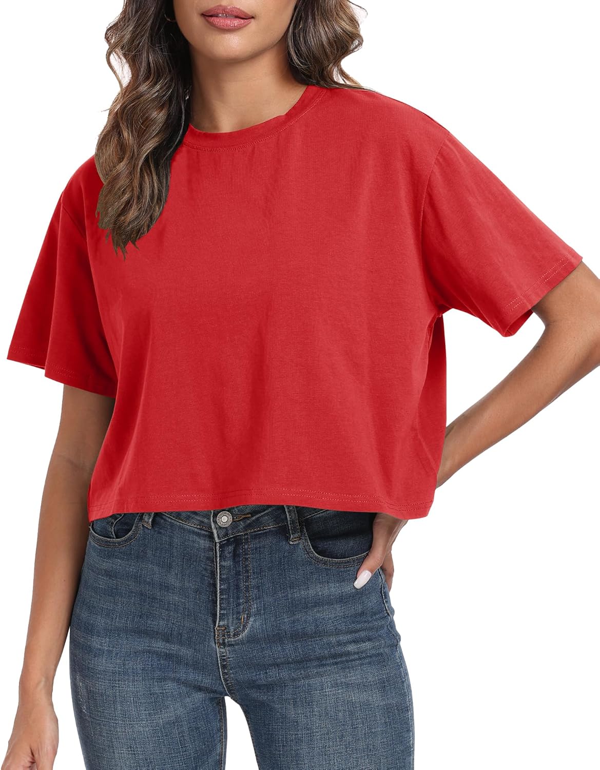 Women's Oversized Workout Cropped T Shirts