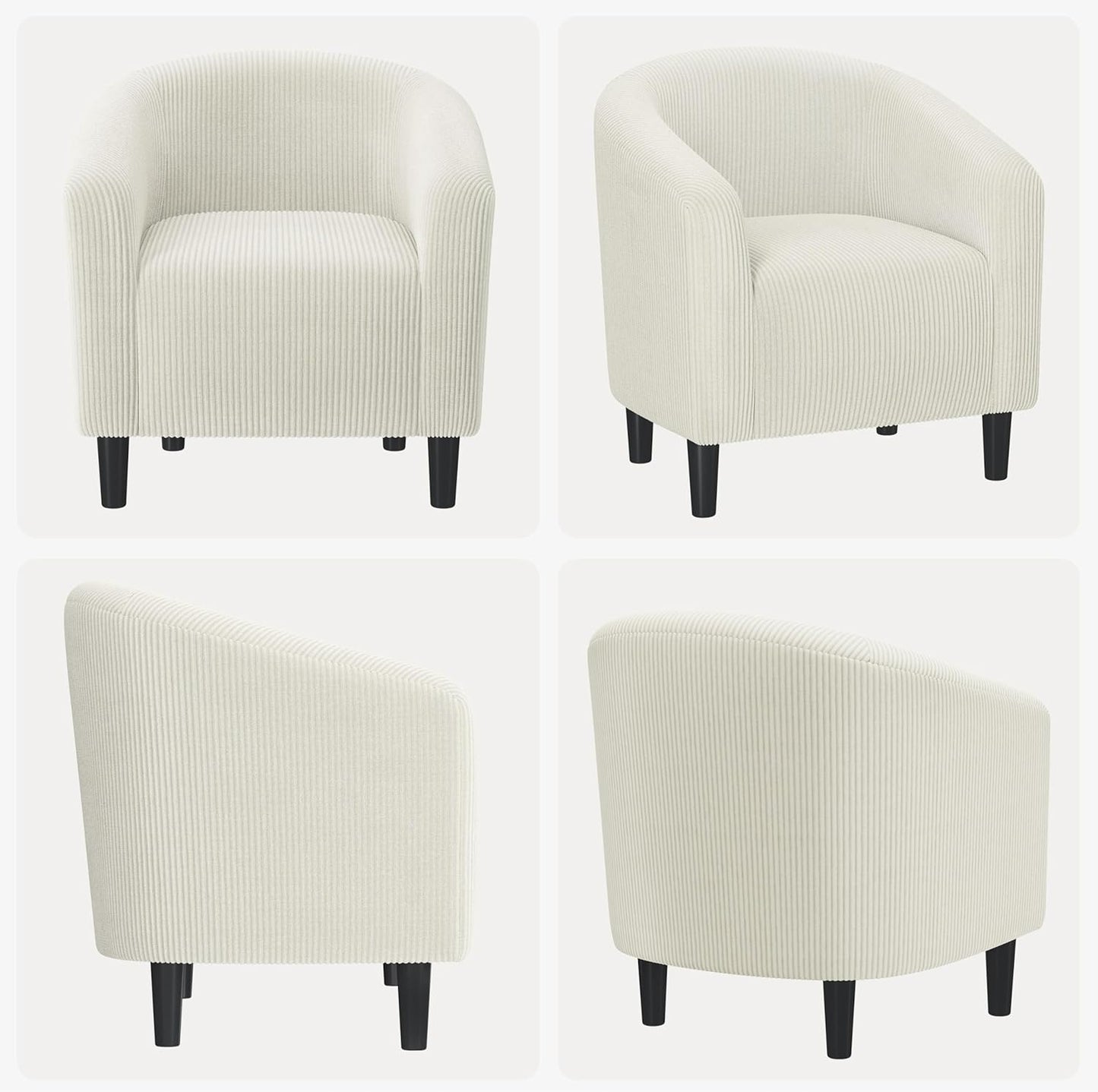 Yaheetech Accent Barrel Chair Boucle Fabric Club Chair