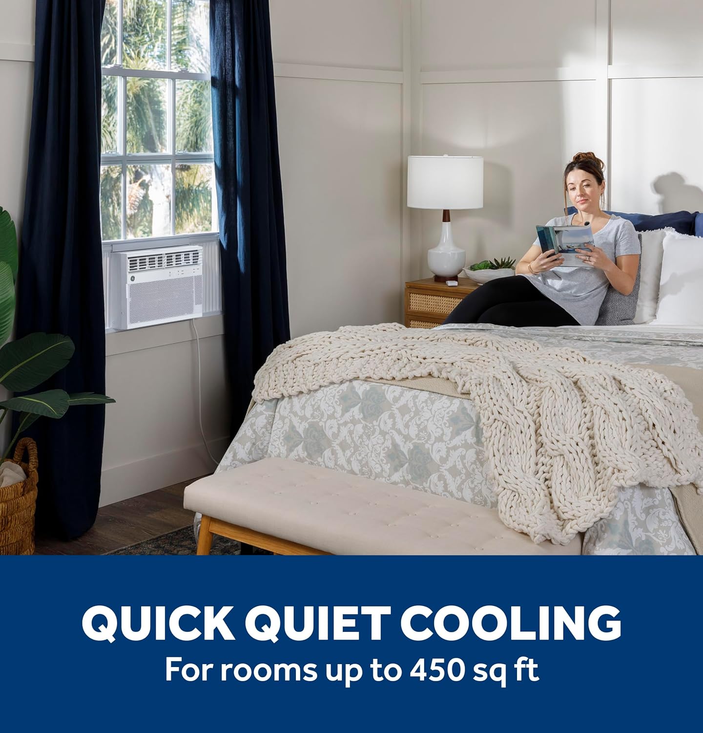 12,000 BTU Window AC Wi-Fi Enabled Cools up to 550 Sq.Ft Remote & App Control Easy Install