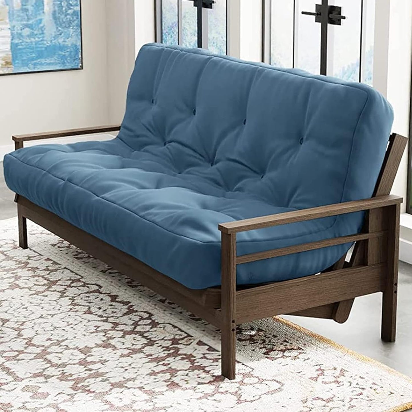 10 Inch Full Size Memory Foam Futon Mattress Mineral Blue