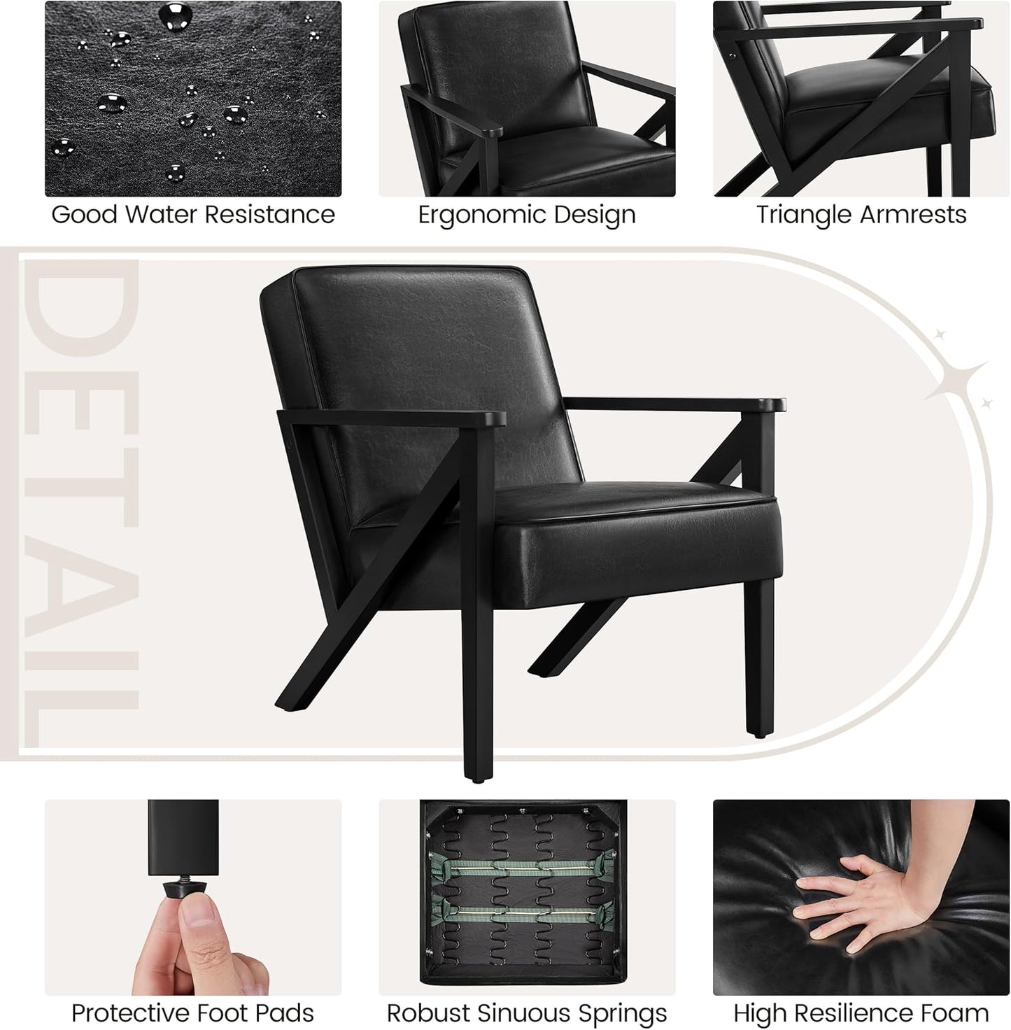 Yaheetech Accent Chair Armchair with Strong Wood Frame