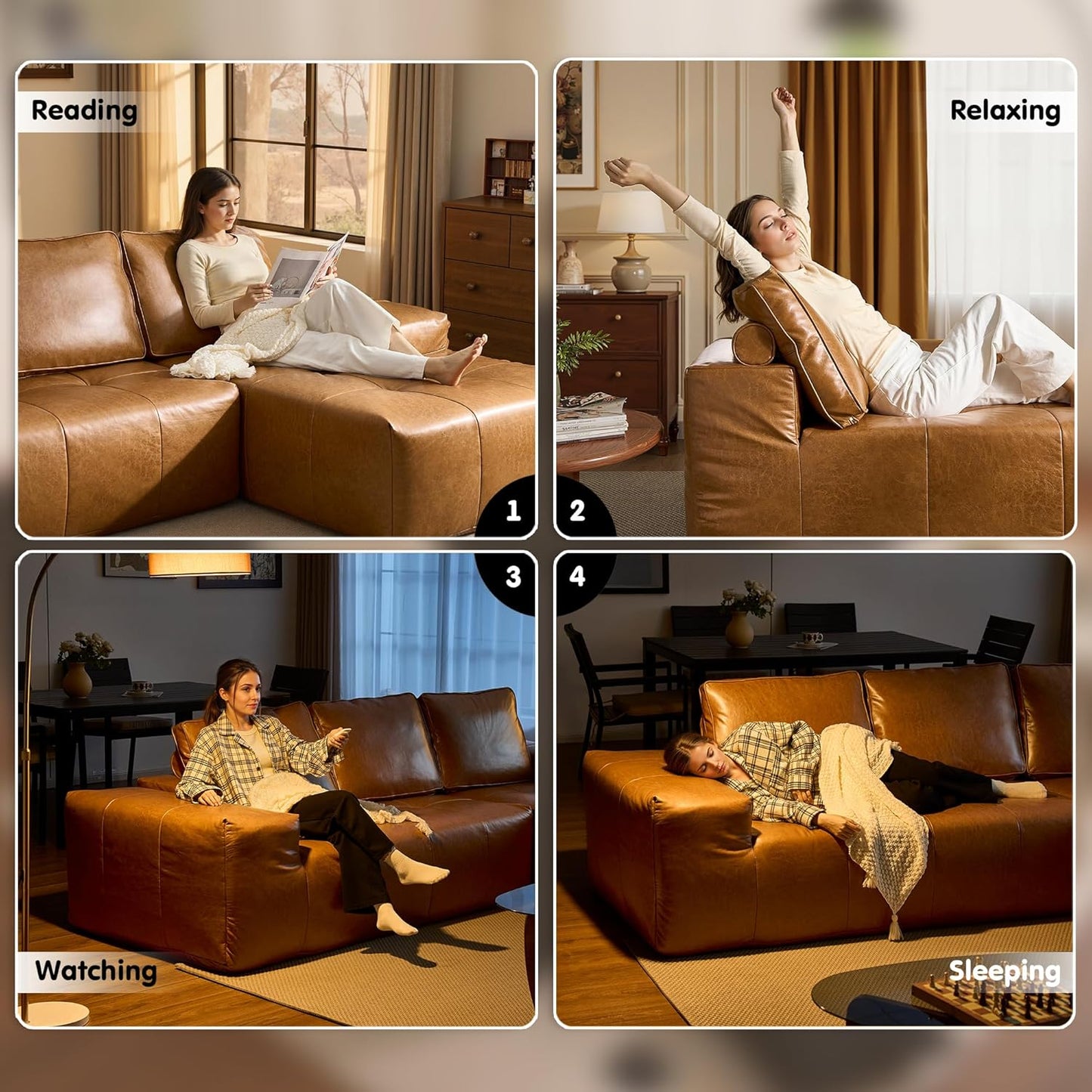 104" Cloud Sectional Couch with L-Shape Chaise