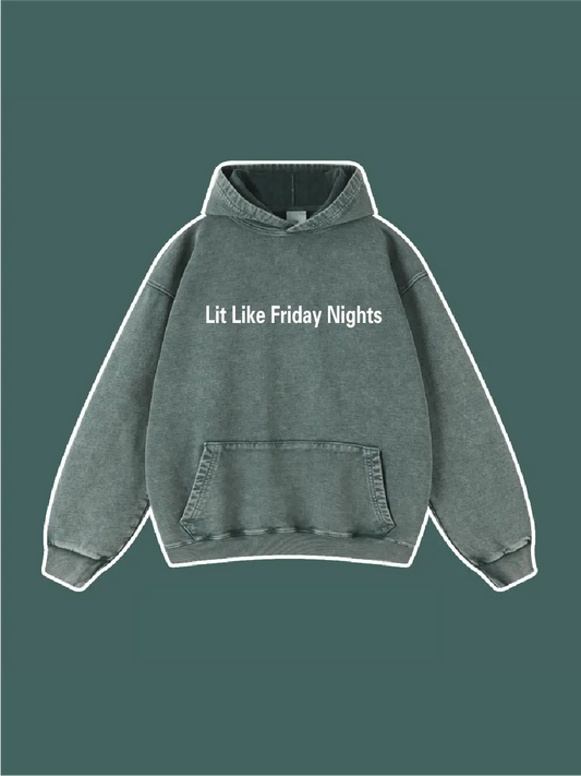 Lit Like Friday Nights Embroidered Hoodie