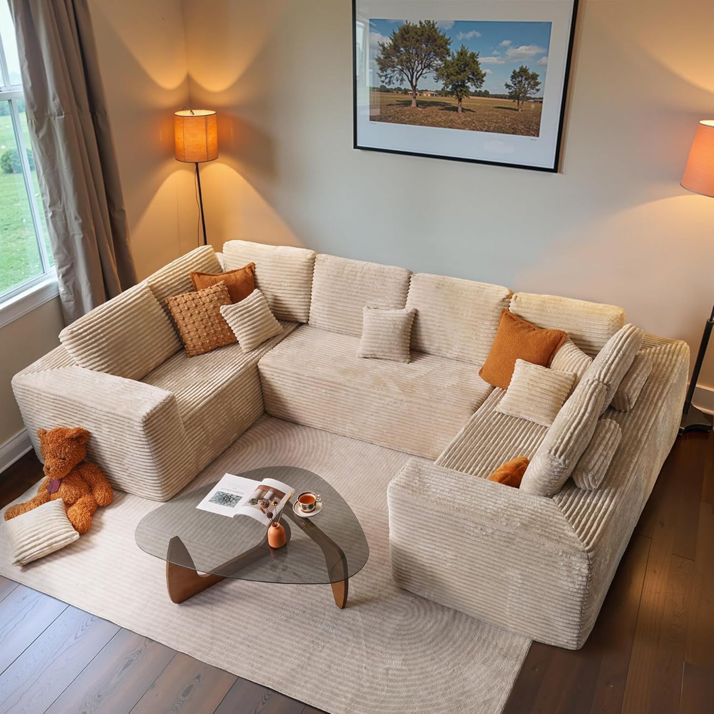 104" Cloud Sectional Couch with L-Shape Chaise