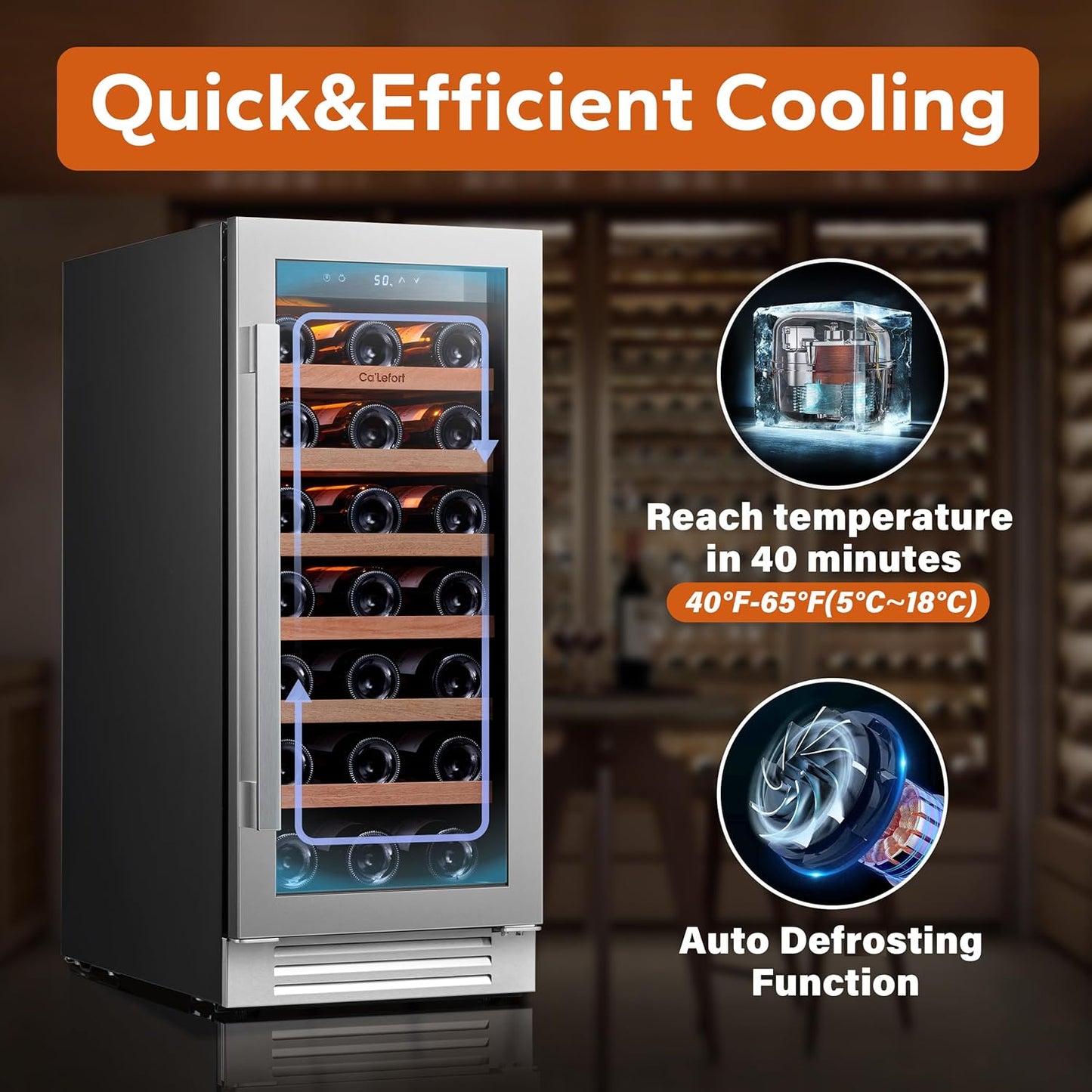 24 Inch Wine Fridge 54 Bottle Wine Cooler Refrigerator