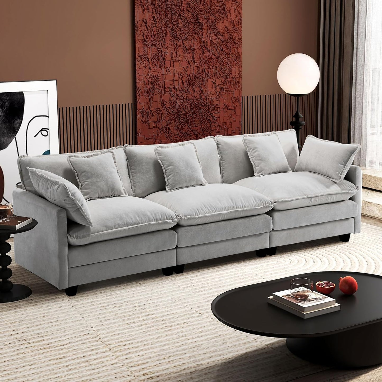 146" U-Shaped Modern Sofa Modular Sectional Cloud Couch