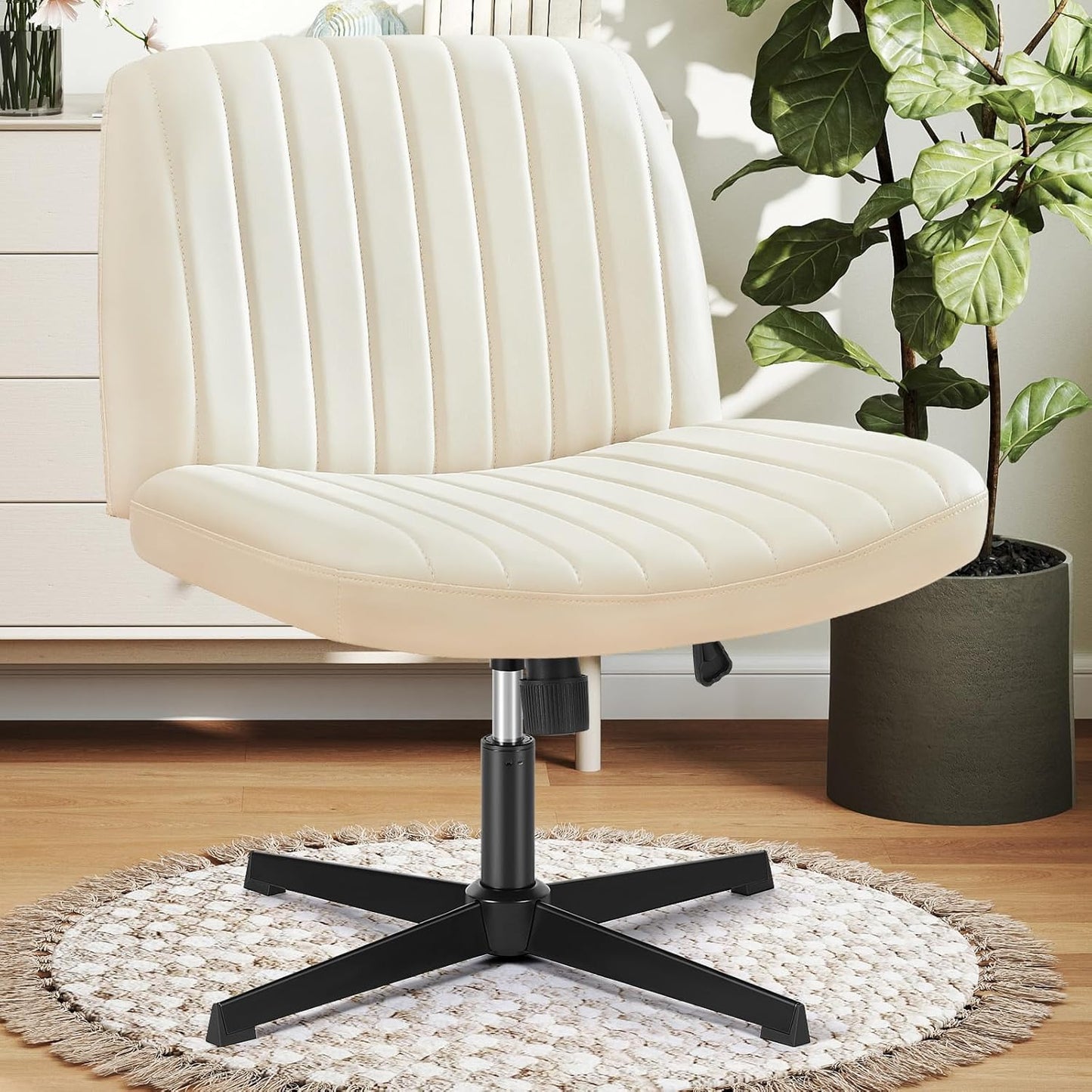 DUMOS Criss Cross Chair Legged Office Wide Comfy Desk Seat