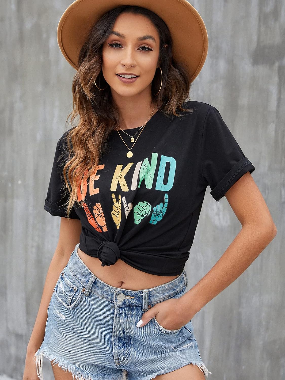 Womens Be Kind Shirt Short Sleeve Graphic Tees