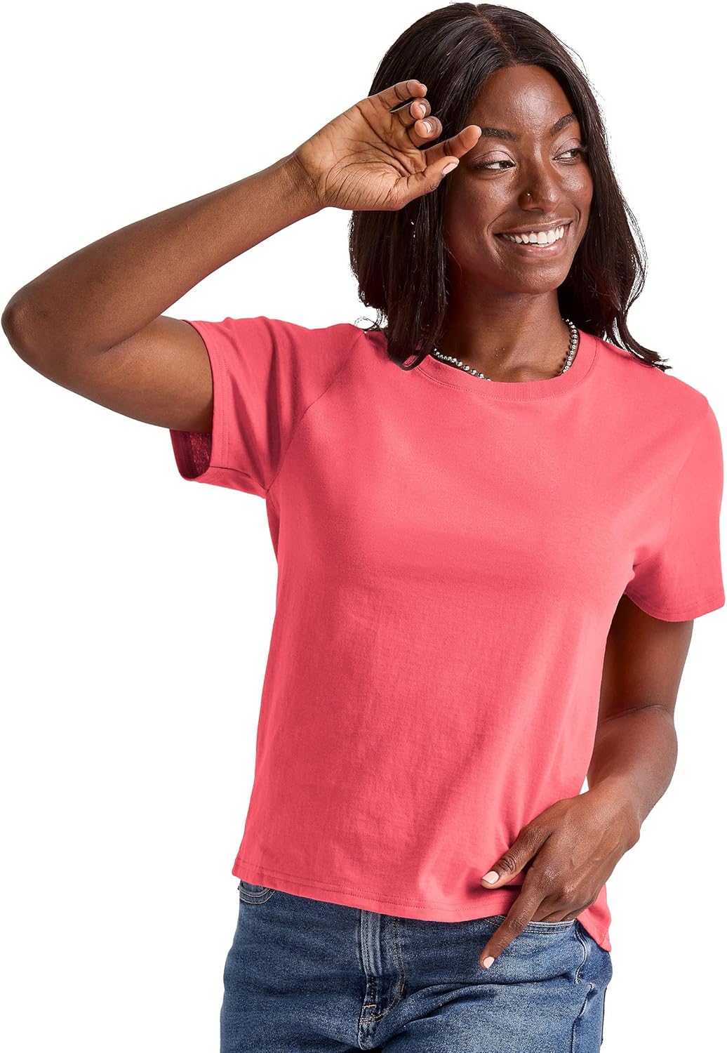 Cotton Crewneck Tee, Classic Fit T-Shirt for Women