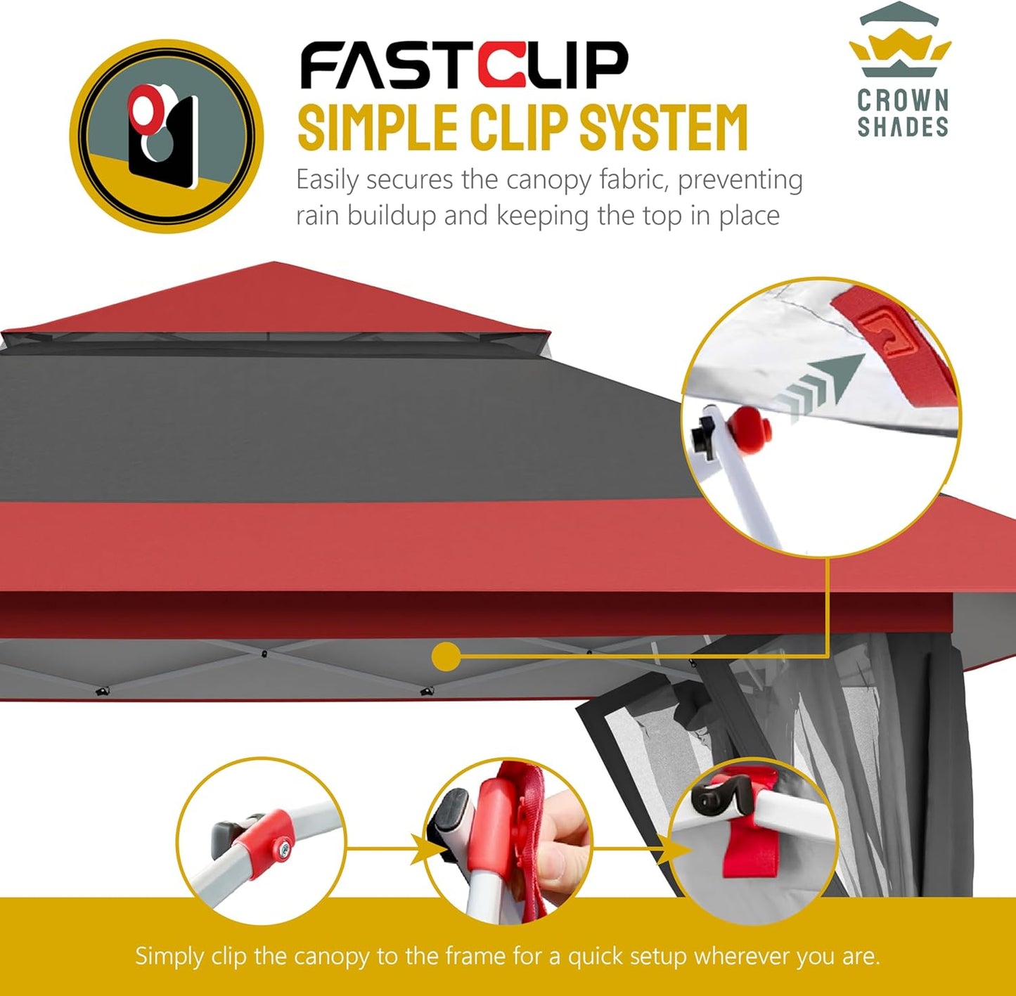 13x13 Pop Up Gazebo Canopy Tent with Wheeled Storage Bag Grey