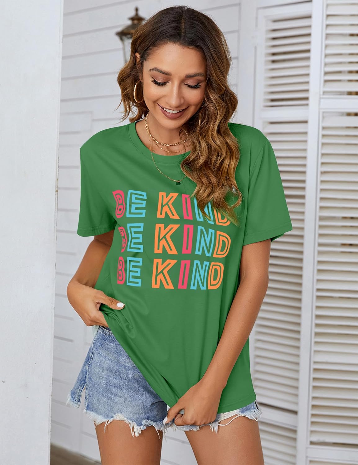 Womens Be Kind Shirt Short Sleeve Graphic Tees