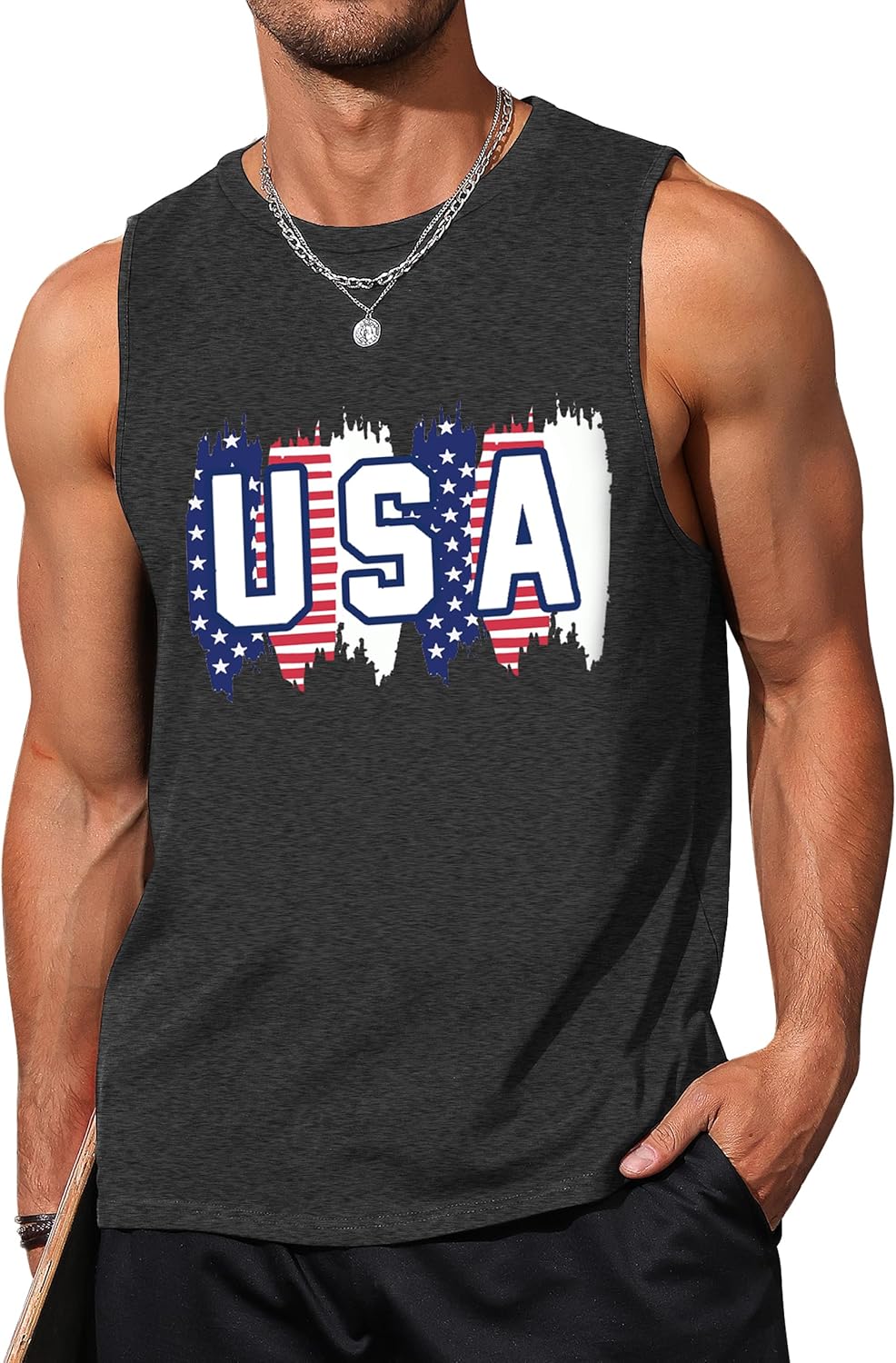 Mens Tank Tops Beach Summer Sleeveless Shirts Graphic Palm Tree Vacation