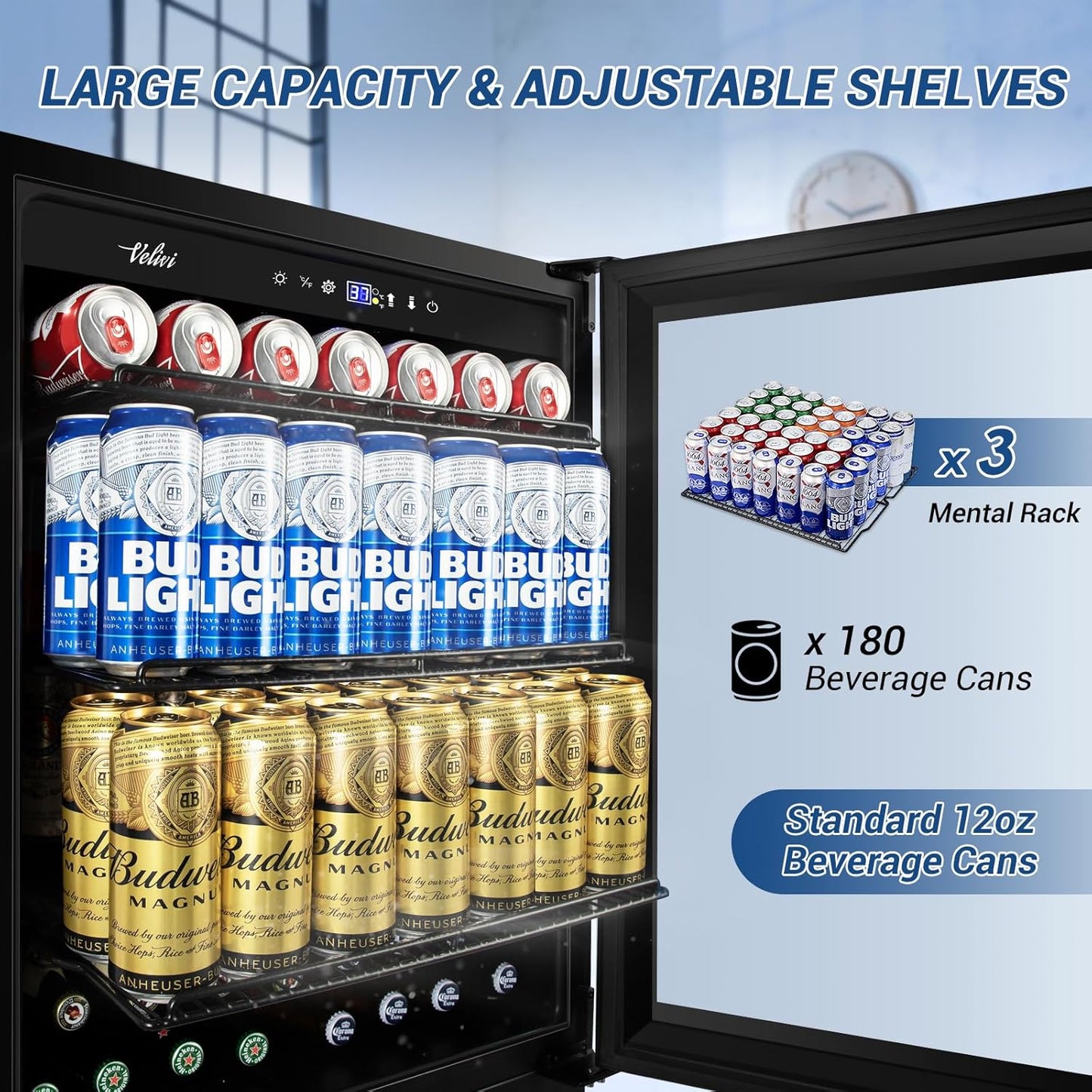 24 Inch Beverage Refrigerator Outdoor Under Counter Beverage Cooler for Patio