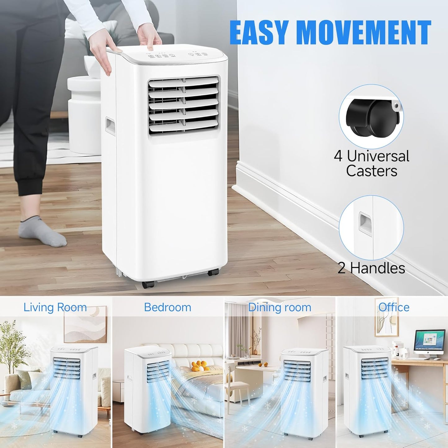 12000 BTU Portable Air Conditioner 3 in 1 AC Dehumidifier Fan with Timer Remote for Rooms