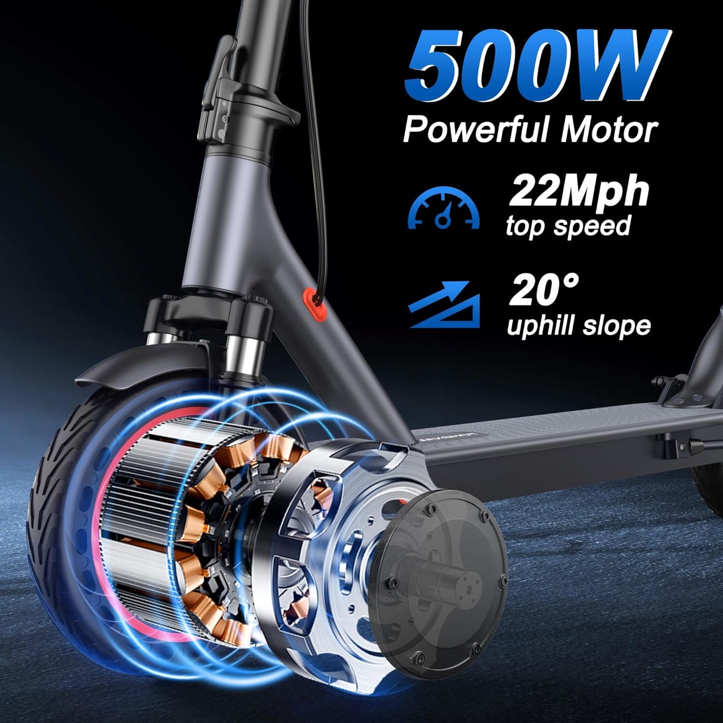 Electric Scooter for Adults 8.5/10/14" Tires, 19/22Mph, 350W/500W Motor