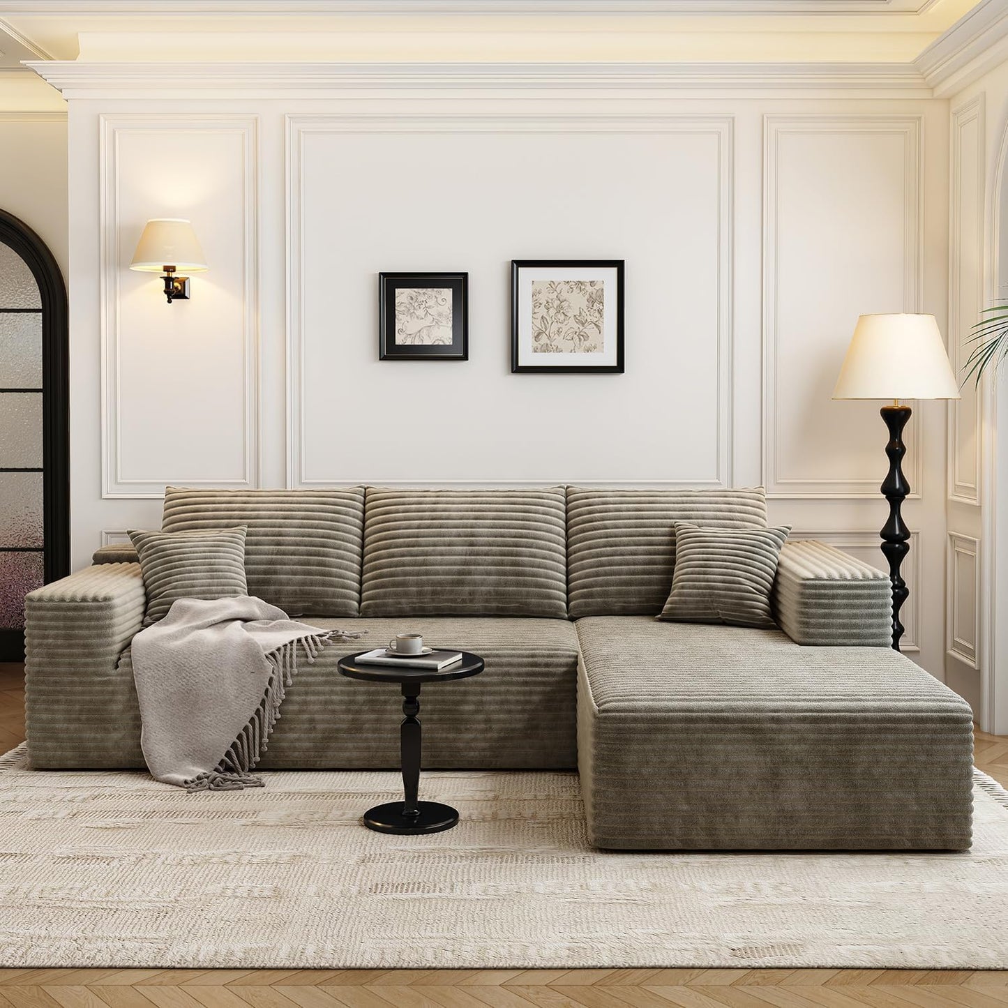 107.5" Cloud Modular Sectional Sofa with 1 Ottoman