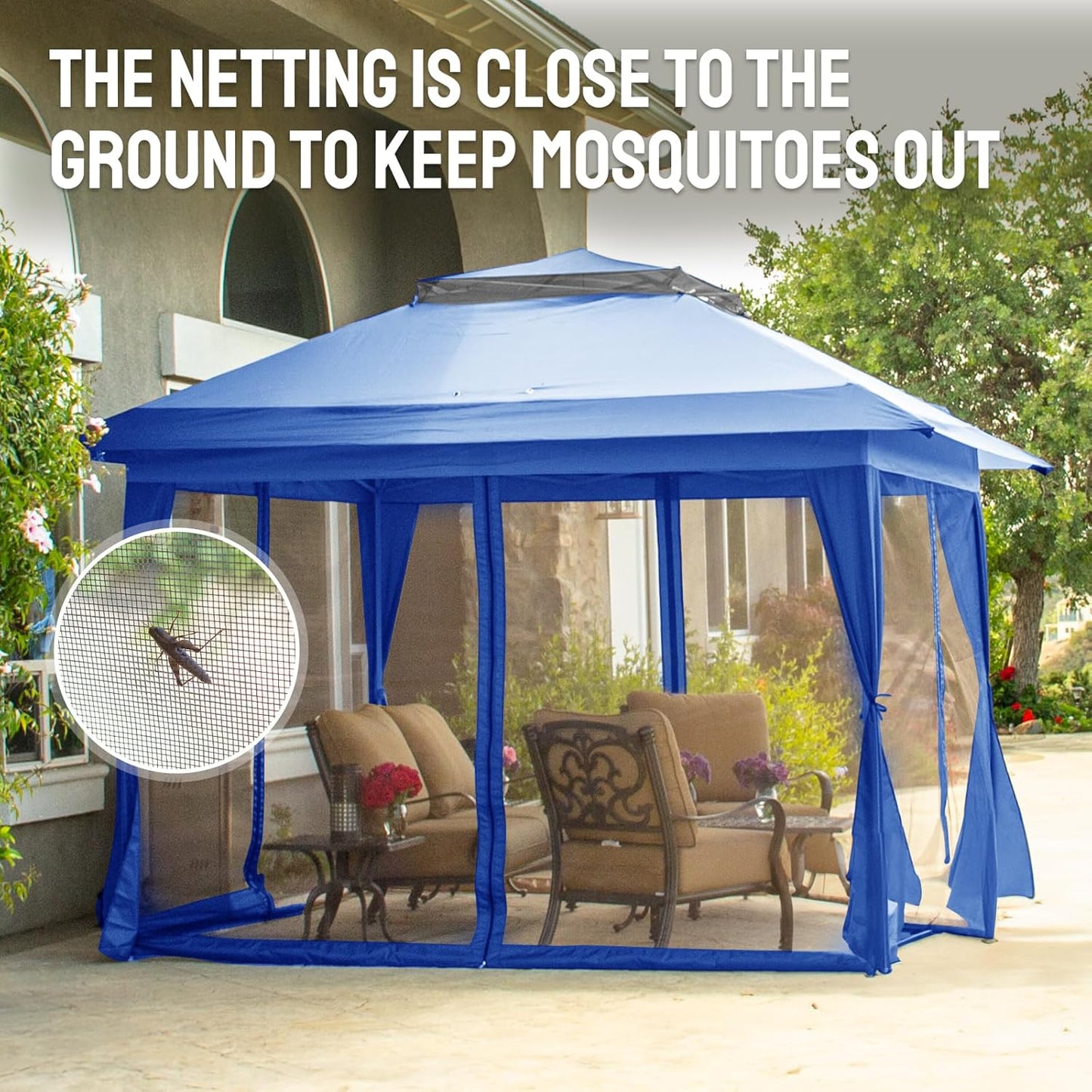 13x13 Pop Up Gazebo Canopy Tent with Wheeled Storage Bag Grey