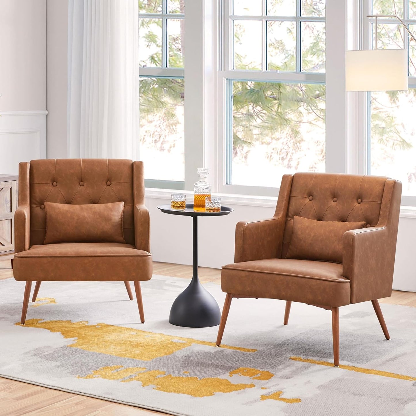 Yaheetech Accent Chair Living Room Chair Brown