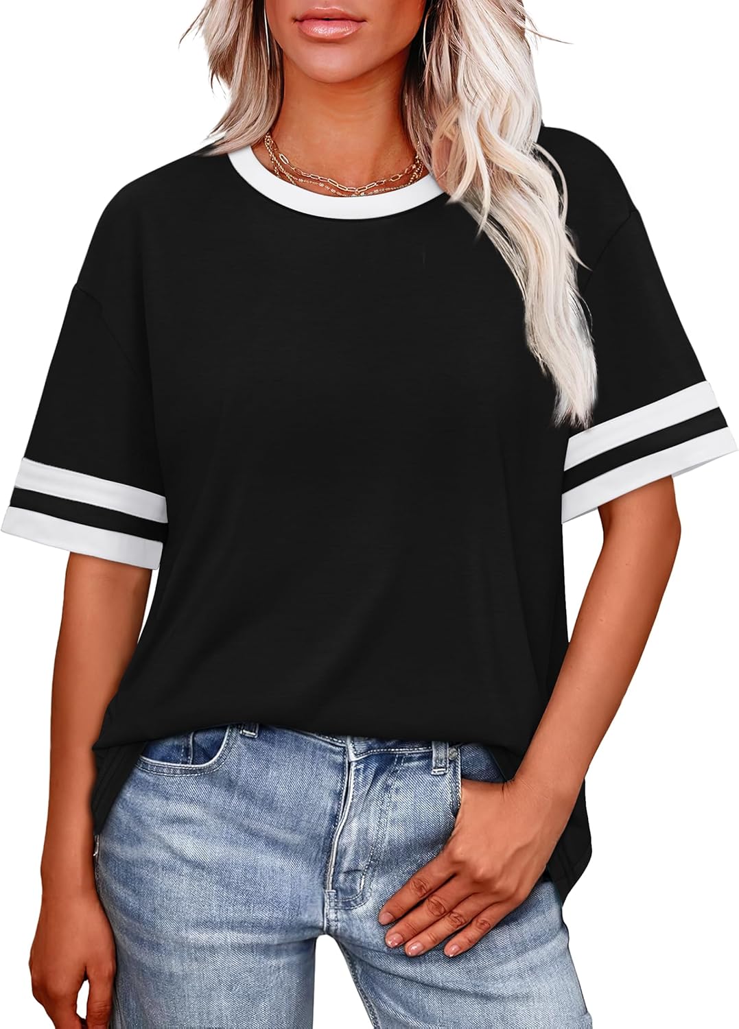 Womens T Shirts Loose Fit Short Sleeve Tees