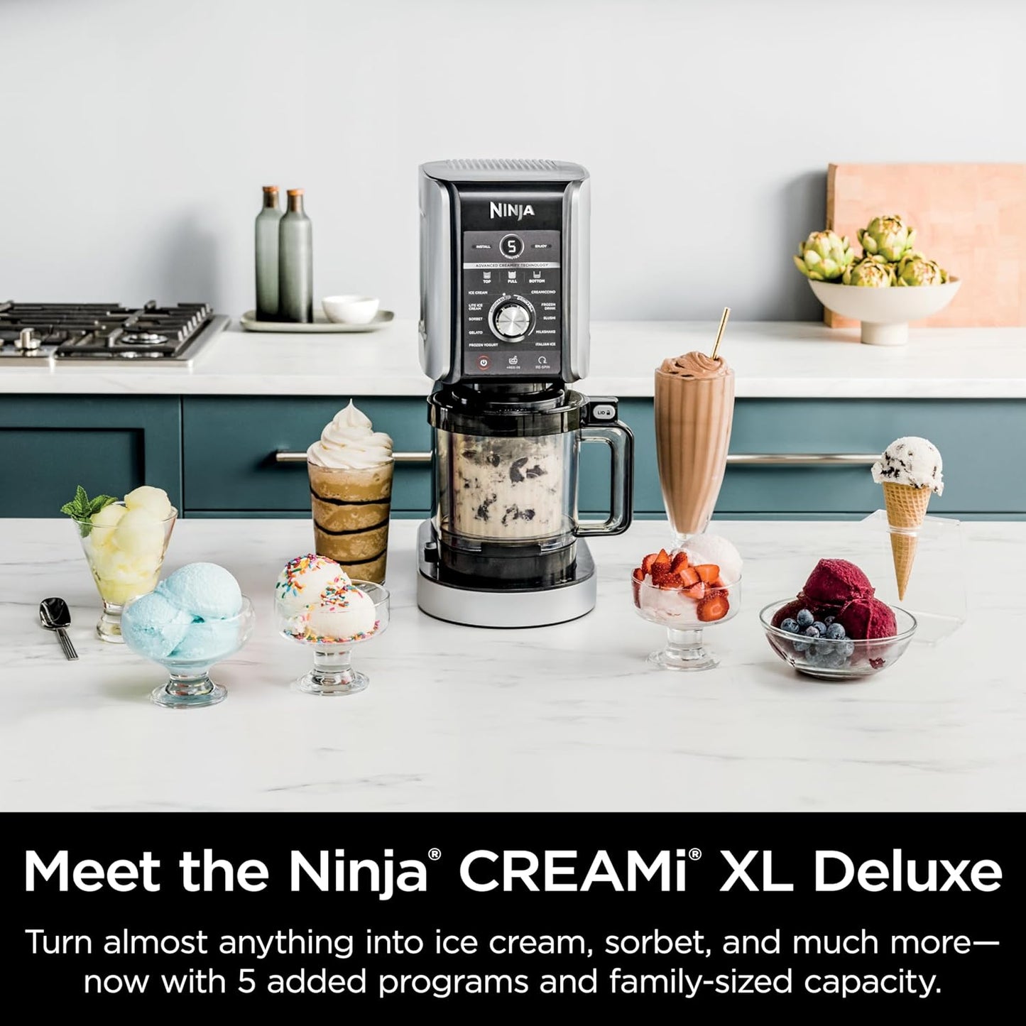 Ninja NC301 CREAMi Ice Cream Maker, for Gelato, Mix-ins, Milkshakes, Sorbet, Smoothie Bowls & More