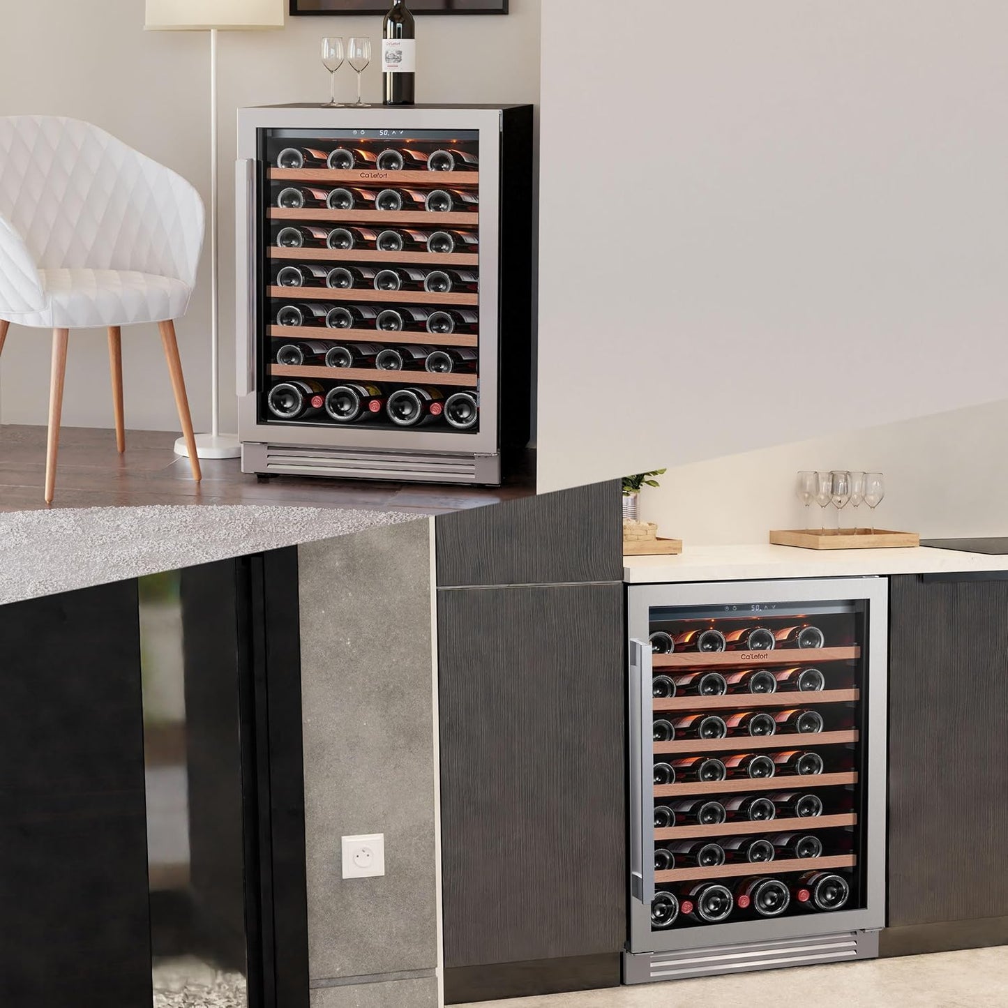 24 Inch Wine Fridge 54 Bottle Wine Cooler Refrigerator