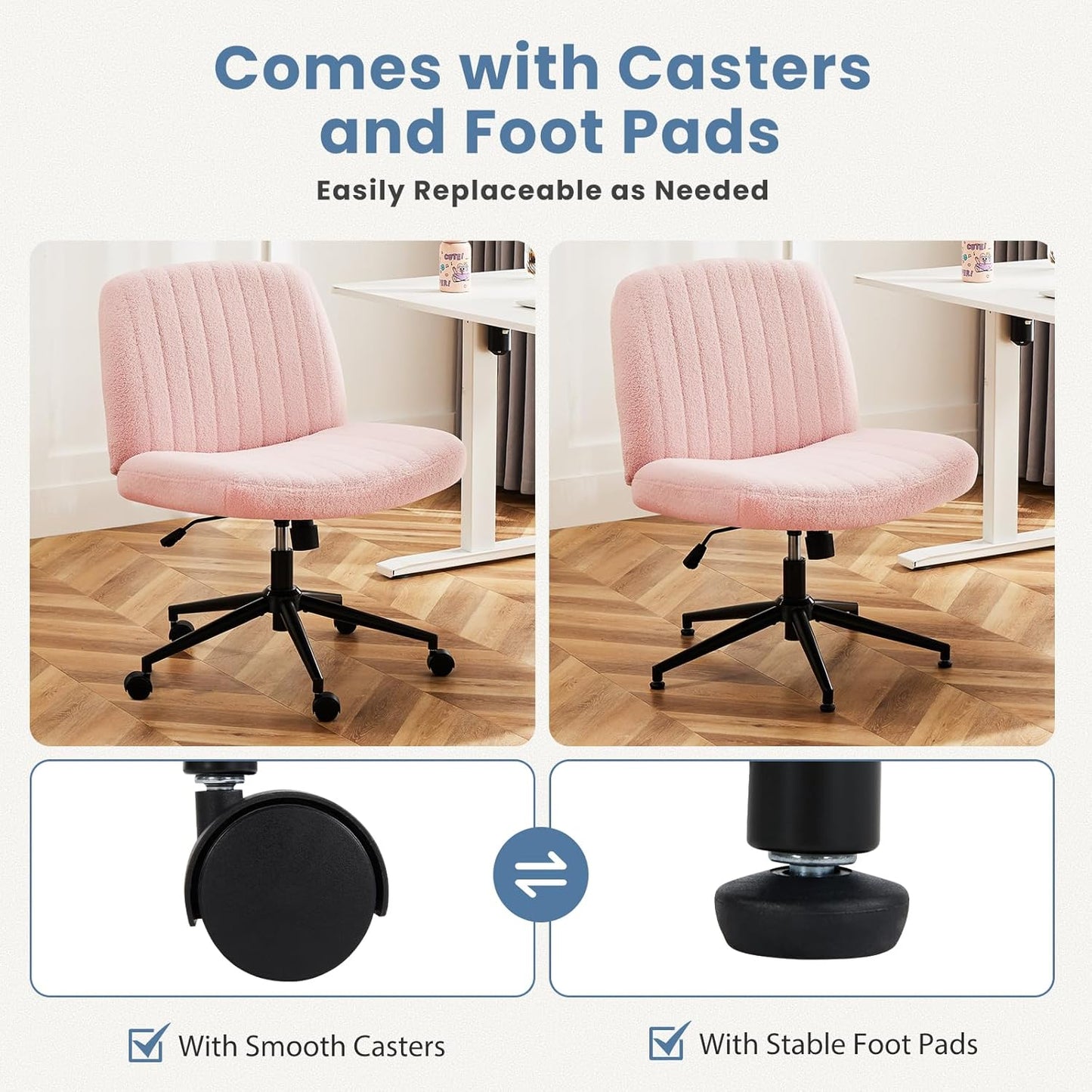 DUMOS Criss Cross Chair Legged Office Wide Comfy Desk Seat