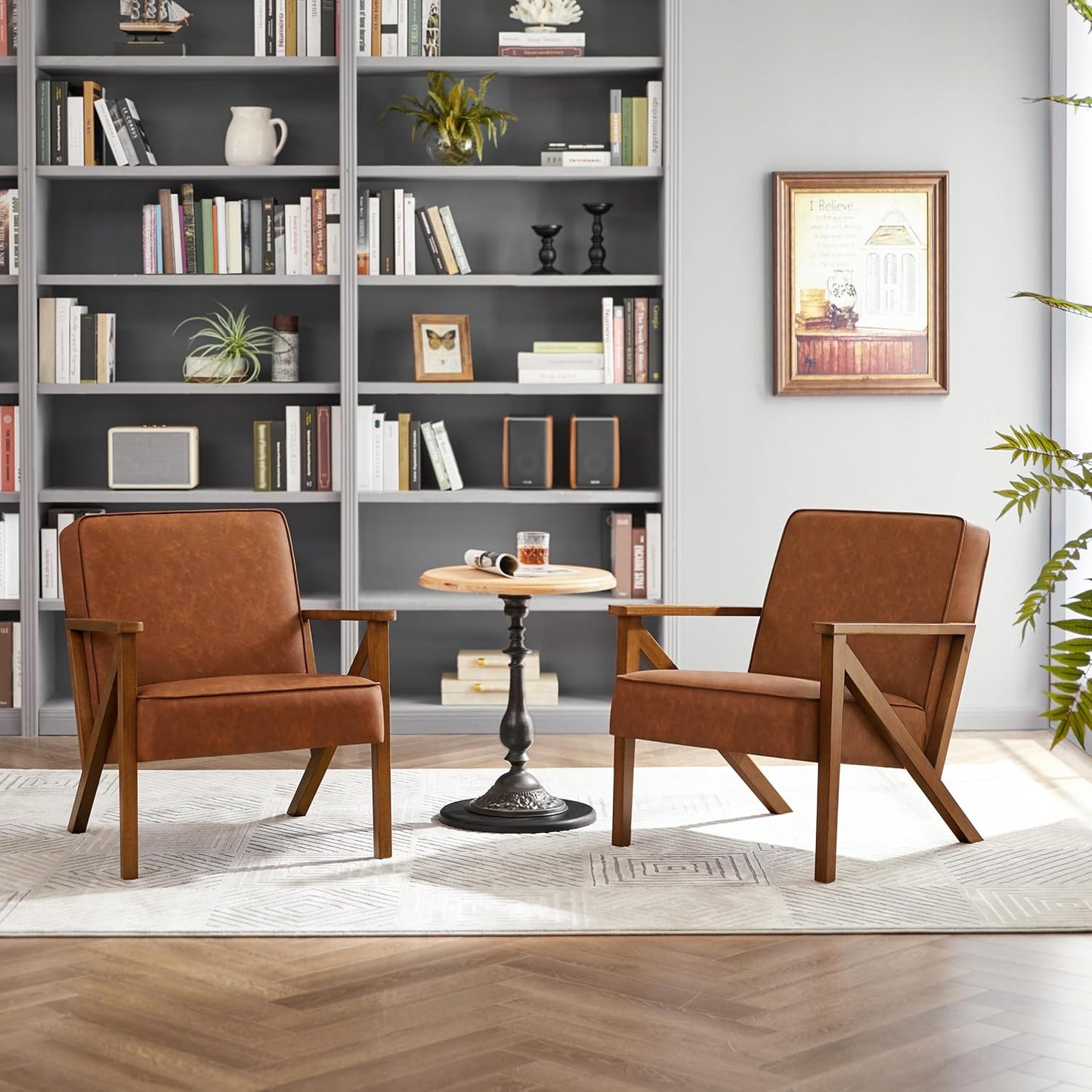 Yaheetech Accent Chair Armchair with Strong Wood Frame