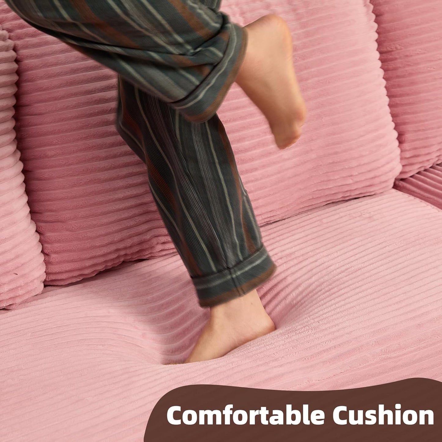 107" Boneless Couch with Deep Seat Cloud Sectional Couch for Living Room
