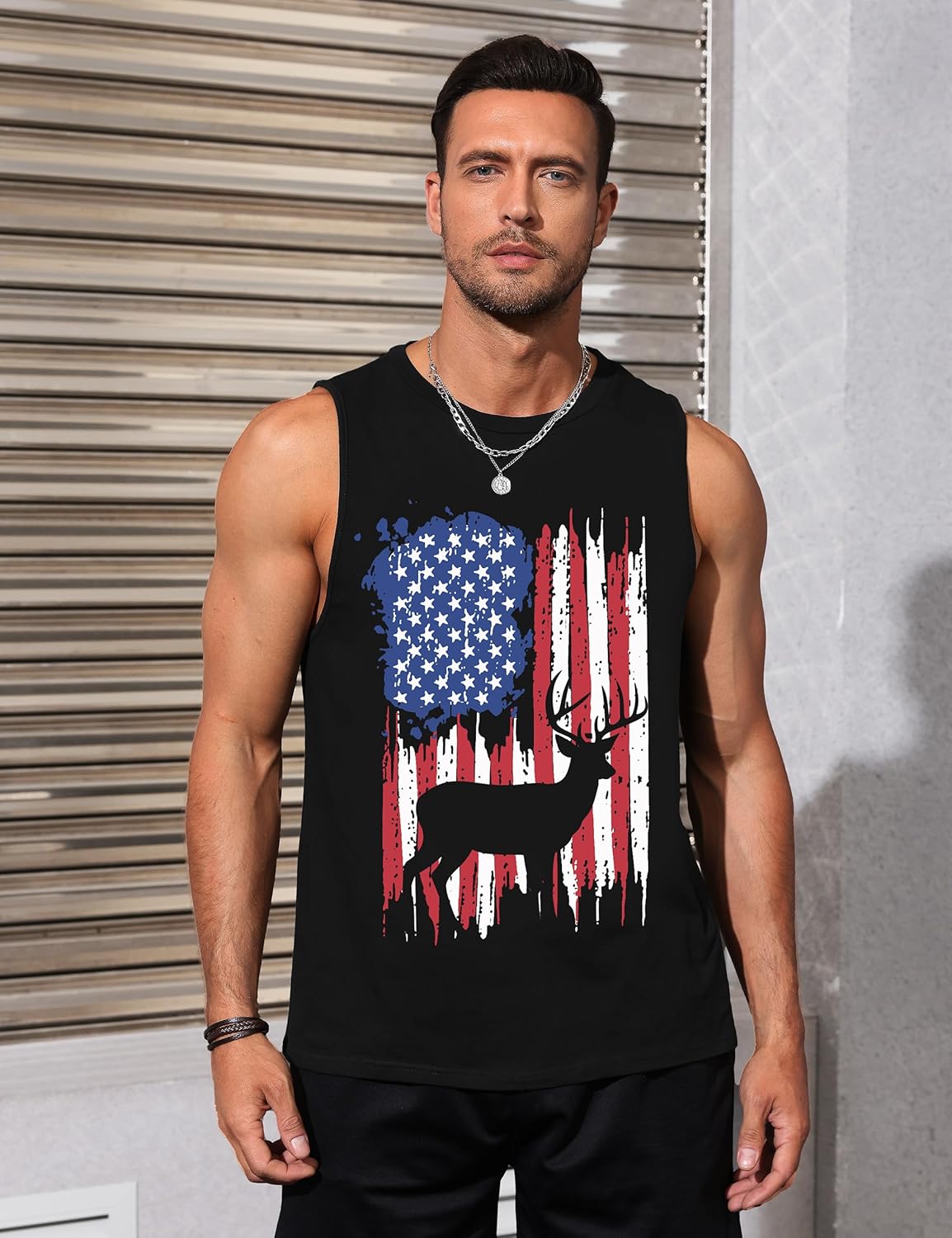 Mens Tank Tops Beach Summer Sleeveless Shirts Graphic Palm Tree Vacation