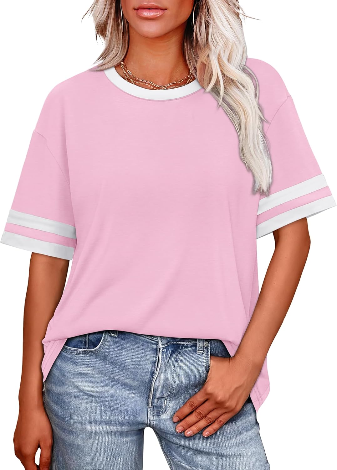 Womens T Shirts Loose Fit Short Sleeve Tees