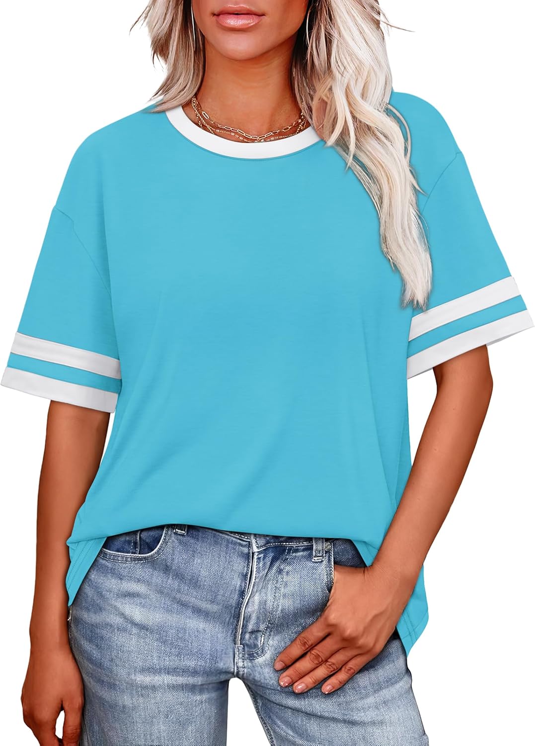 Womens T Shirts Loose Fit Short Sleeve Tees