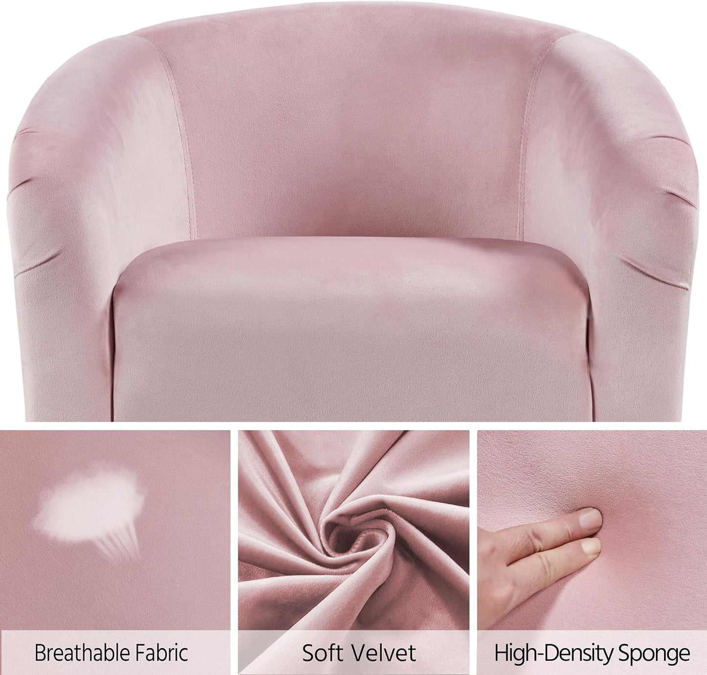 Yaheetech Accent Barrel Chair Boucle Fabric Club Chair