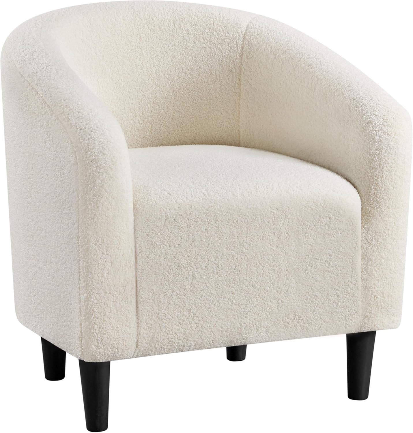 Yaheetech Accent Barrel Chair Boucle Fabric Club Chair