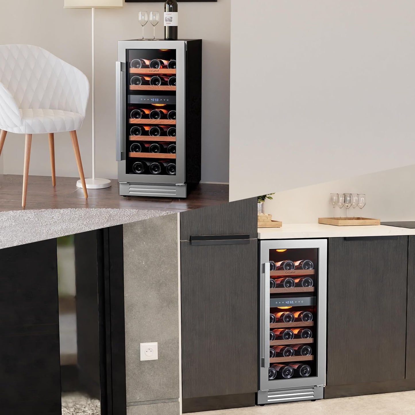 24 Inch Wine Fridge 54 Bottle Wine Cooler Refrigerator