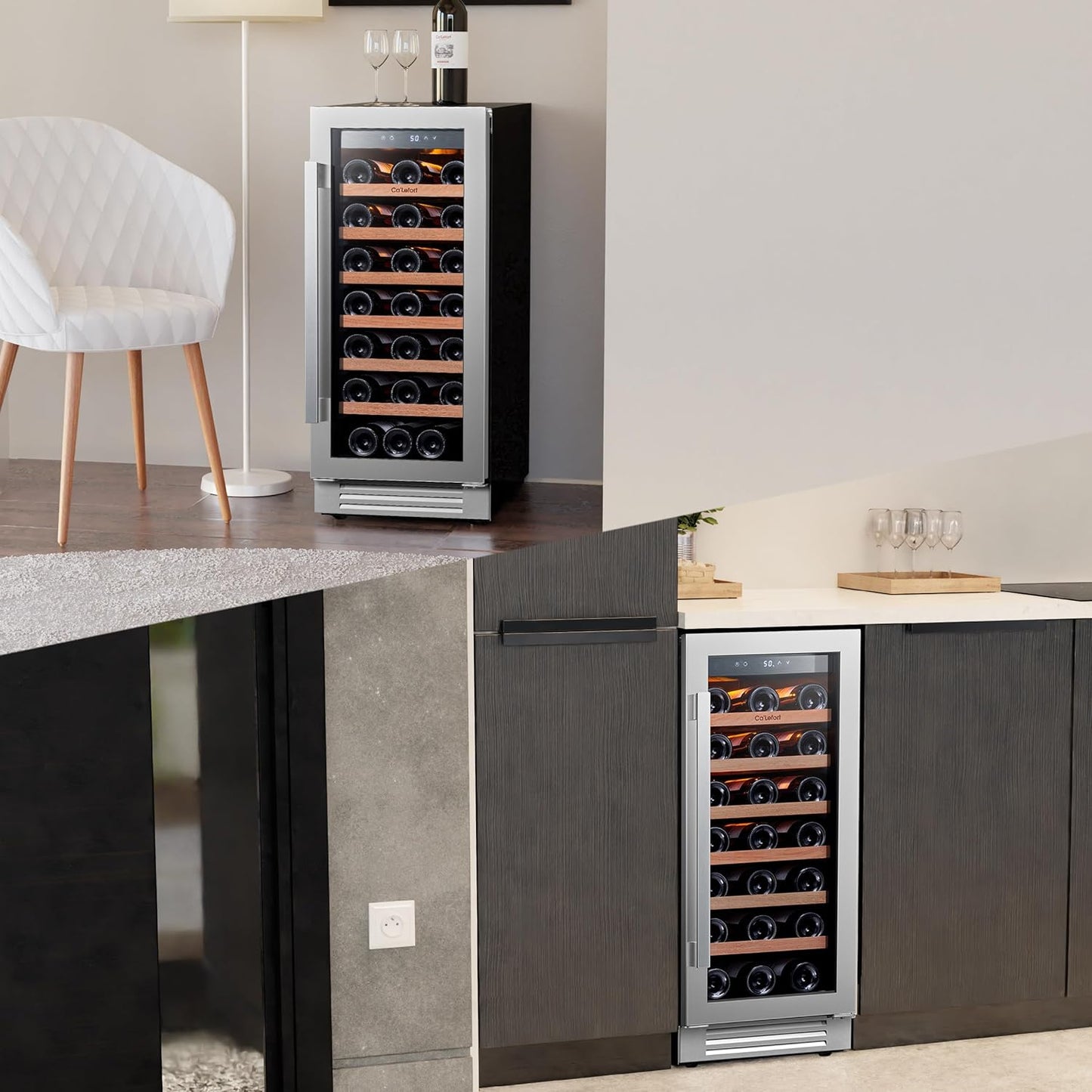 24 Inch Wine Fridge 54 Bottle Wine Cooler Refrigerator