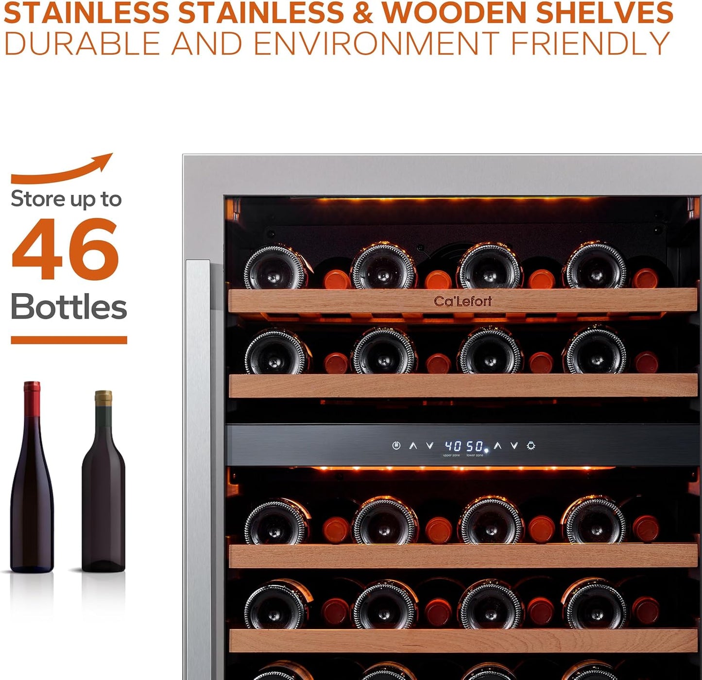 24 Inch Wine Fridge 54 Bottle Wine Cooler Refrigerator