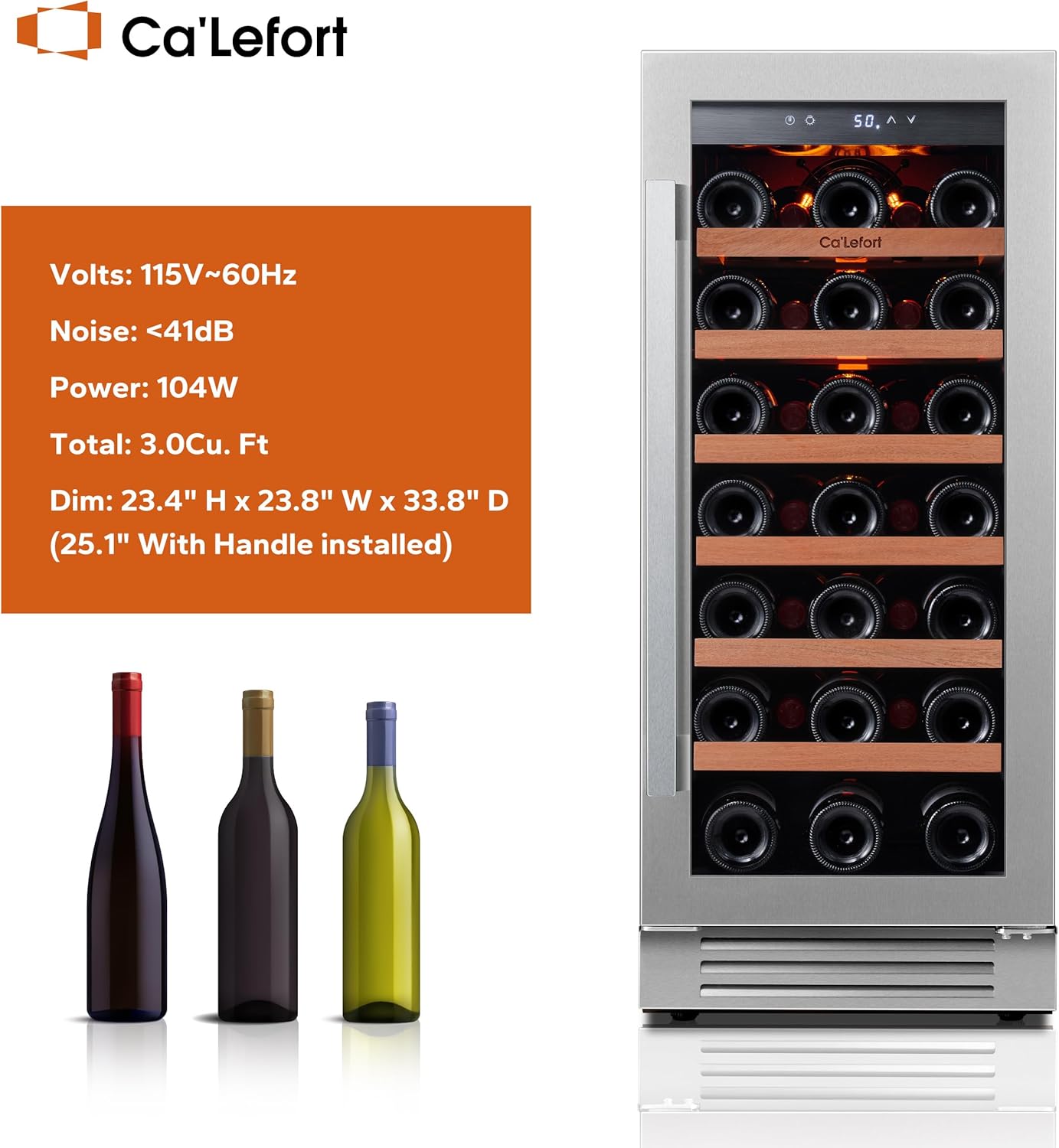 24 Inch Wine Fridge 54 Bottle Wine Cooler Refrigerator