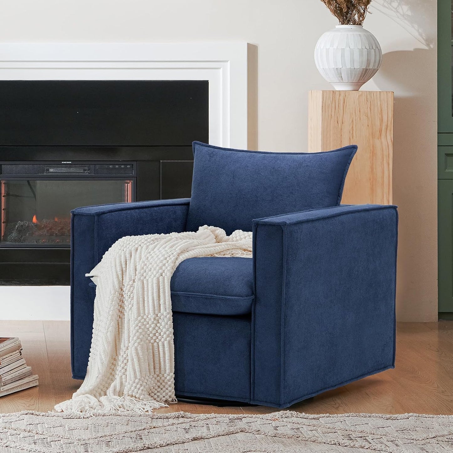 COLAMY Swivel Accent Chair Set 34 Inches Wide Upholstered Arm Chair