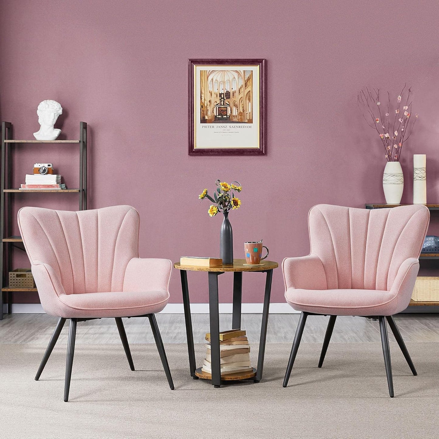 Yaheetech PU Leather Armchair Modern Accent Chair with Metal Legs